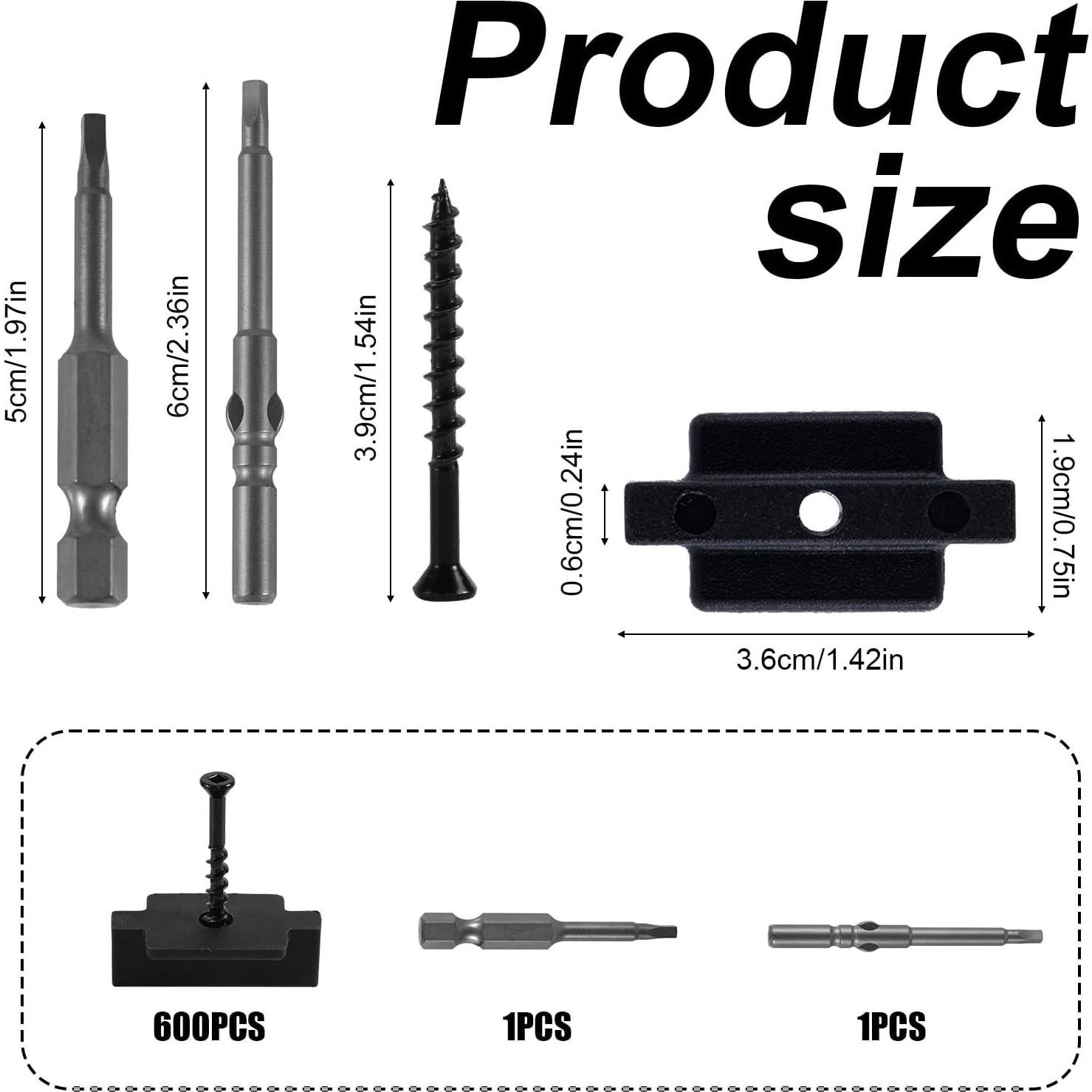 600 Sujetadores Ocultos para Decks Compuestos Diegimr con Brocas