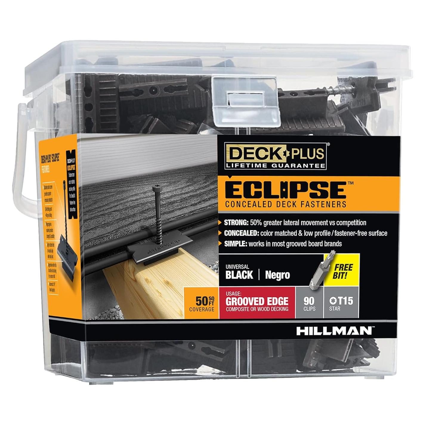 Sujetadores Ocultos Deck Plus Eclipse Ozco, Acero Inoxidable, 90 Pzas