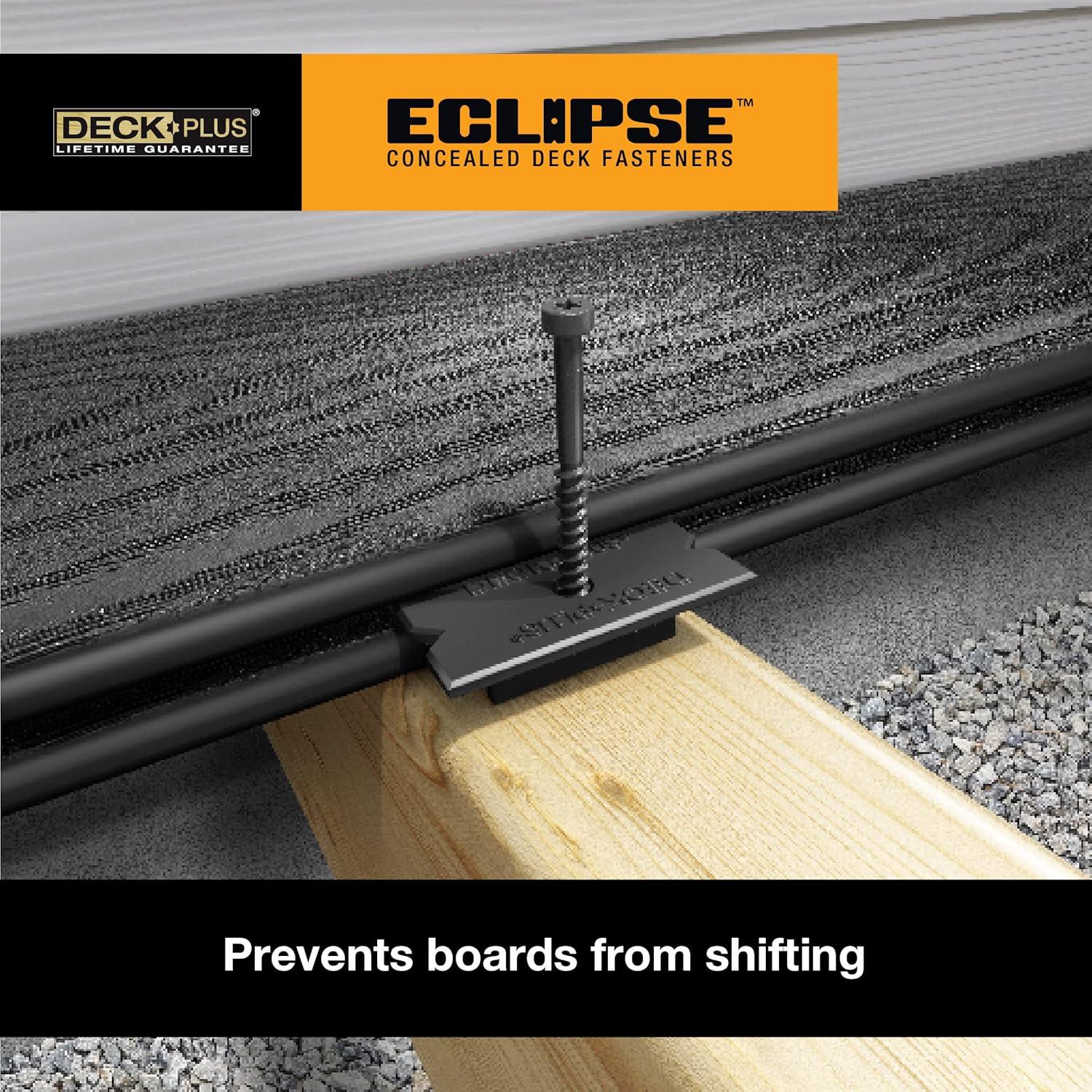 Sujetadores Ocultos Deck Plus Eclipse Ozco, Acero Inoxidable, 90 Pzas