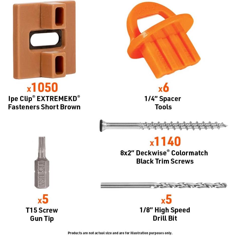 Clip Ipe EXTREMEKD DeckWise Marrón - Sujetadores Ocultos 1050 Piezas