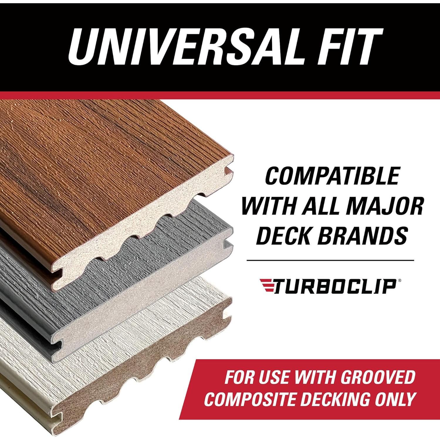 Sujetadores Ocultos para Deck TurboClip 192 Piezas 9.29 m²