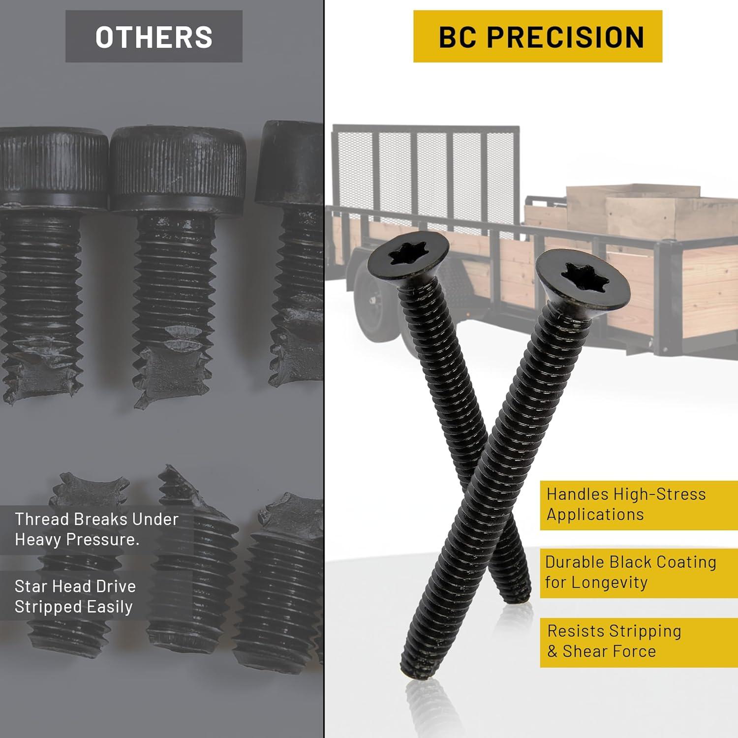 Tornillos BCP Sujetadores 6.35x63.5mm para Remolque - 100 Unidades