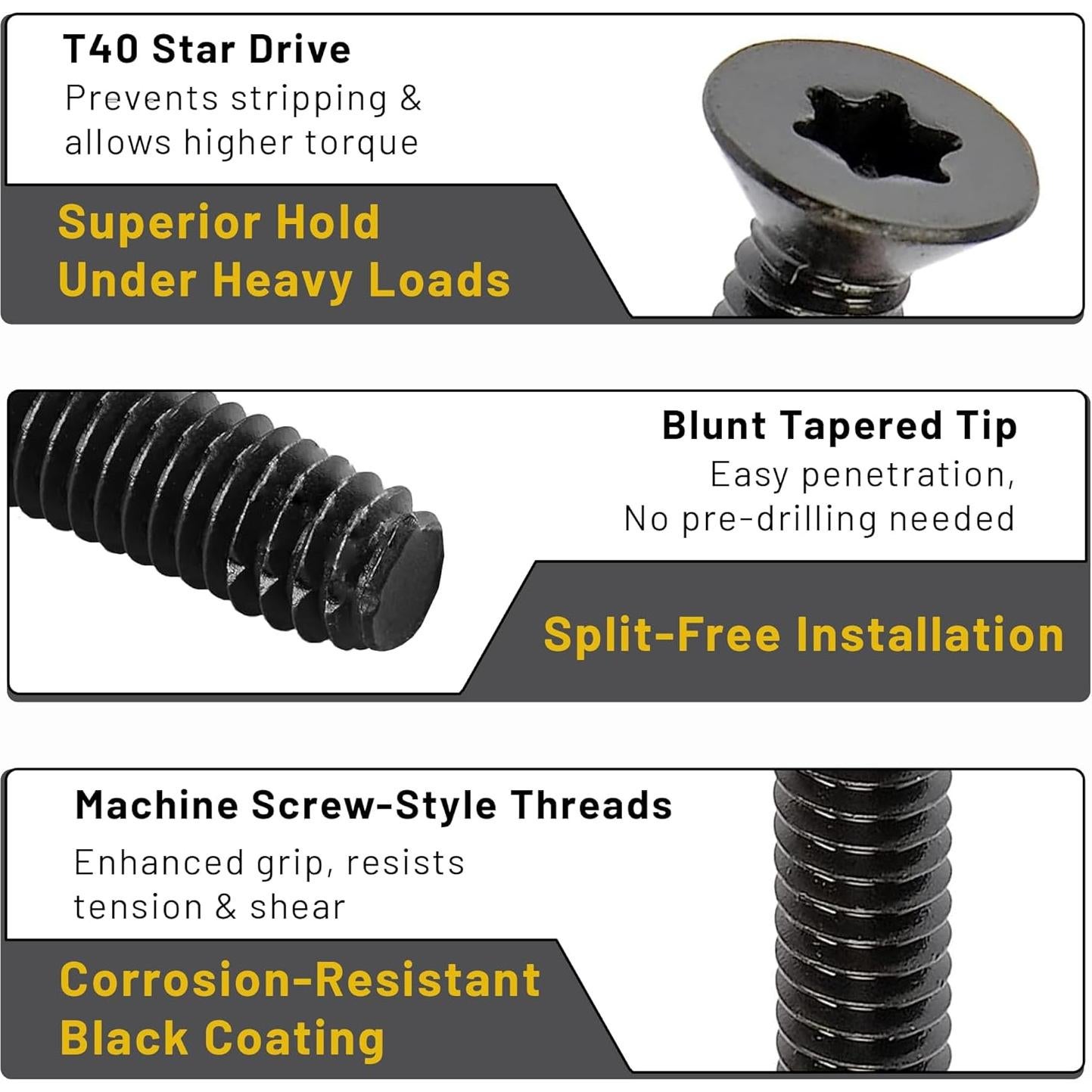 Tornillos BCP Sujetadores 6.35x63.5mm para Remolque - 100 Unidades