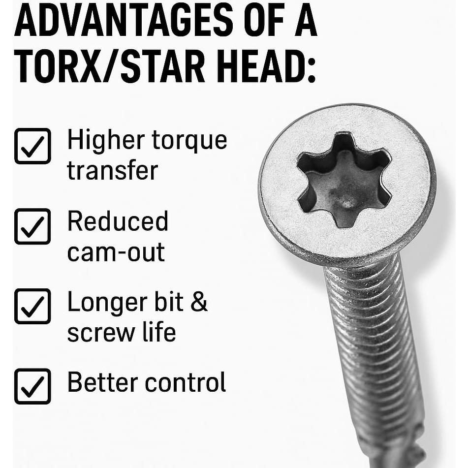 Tornillos Autoperforantes BCP 1/4" x 7 cm T-27 Torx - 100 Unidades