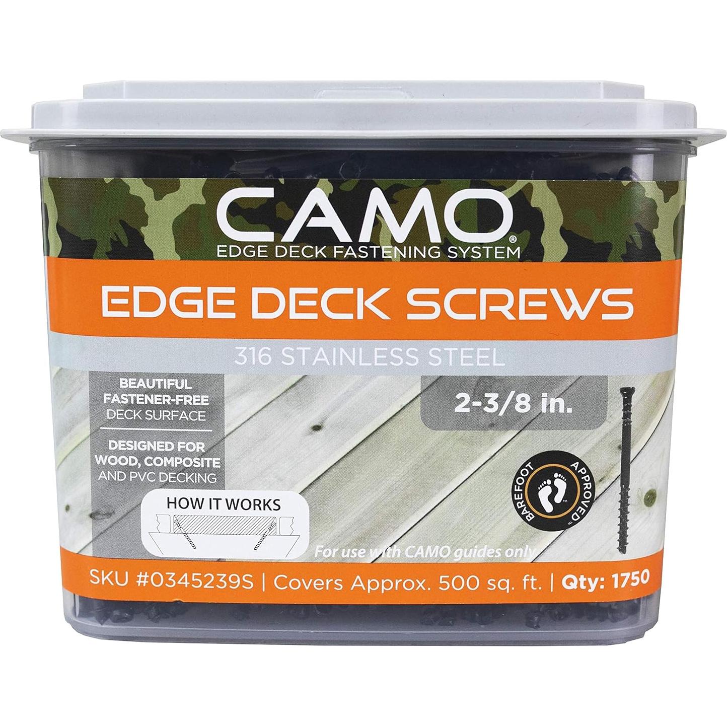 Tornillos para Deck CAMO Edge Acero Inoxidable 316 (1750 unidades)