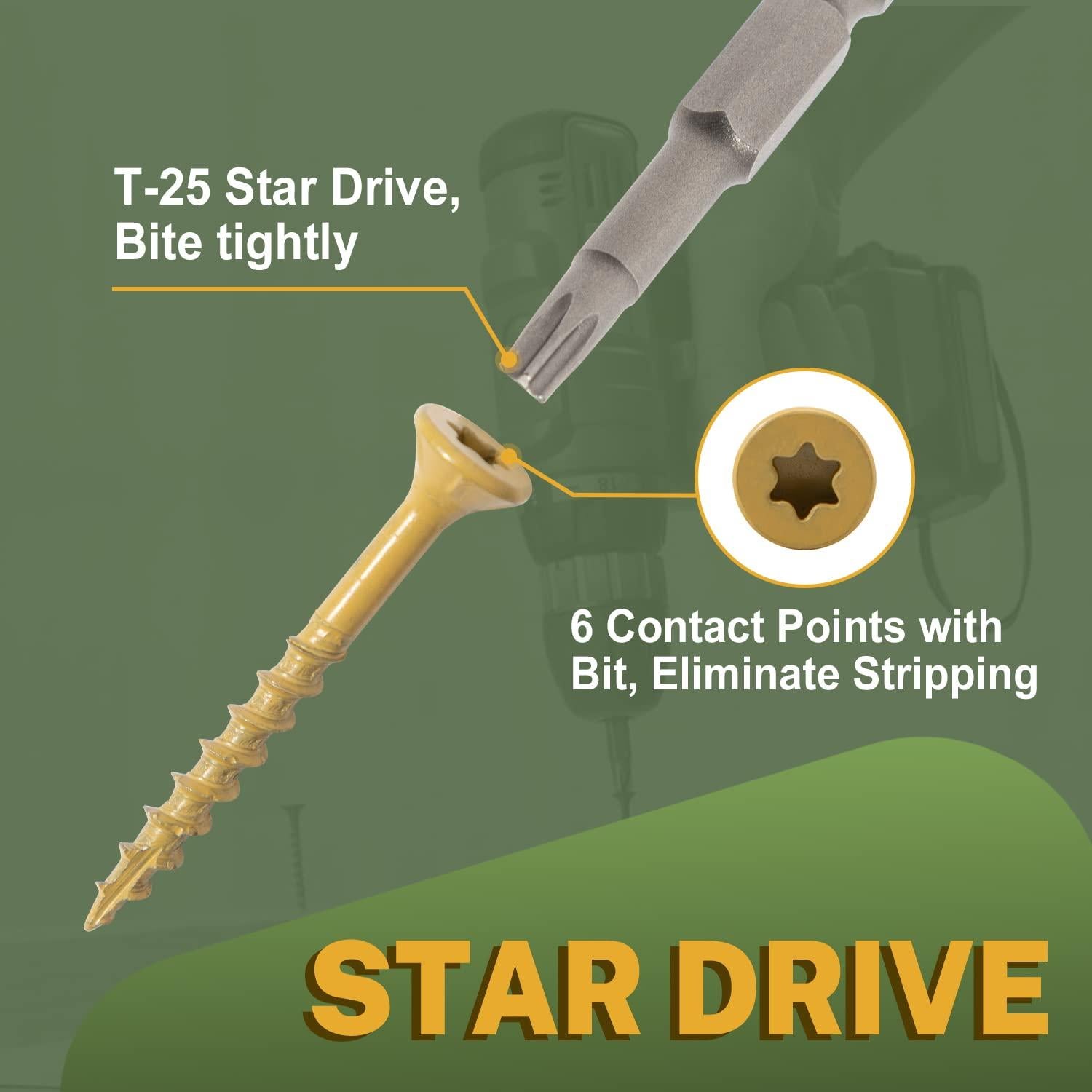 Tornillos para Deck LIONMAX #8 x 5.08 cm 300 Piezas Beige