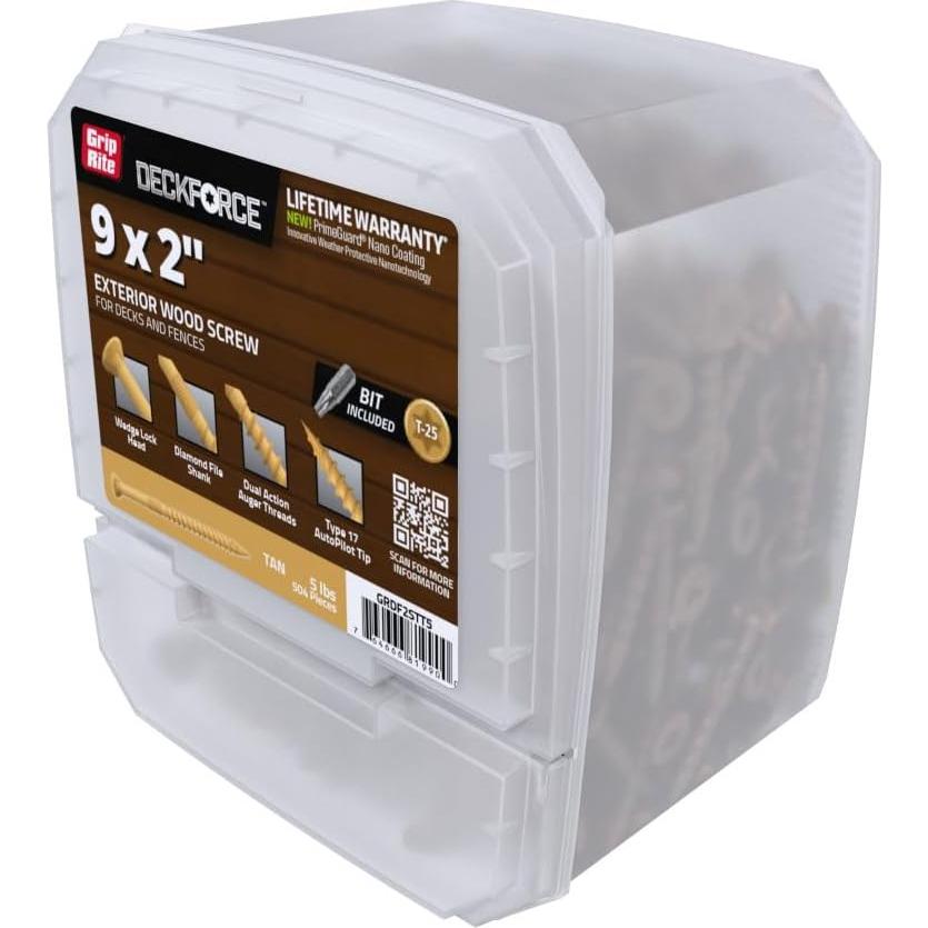 Tornillos de Madera Grip-Rite 9 x 5 cm Beige Caja 5lb