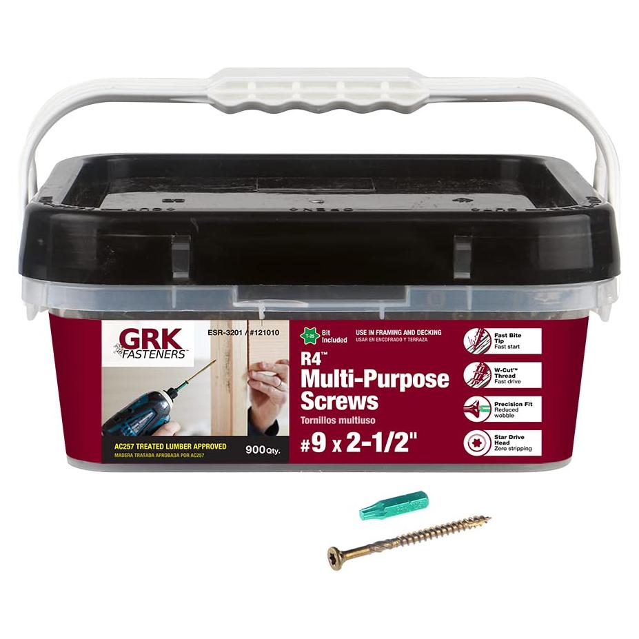 Tornillos GRK Fasteners 121010 R4#9 6.35 cm 900 unidades