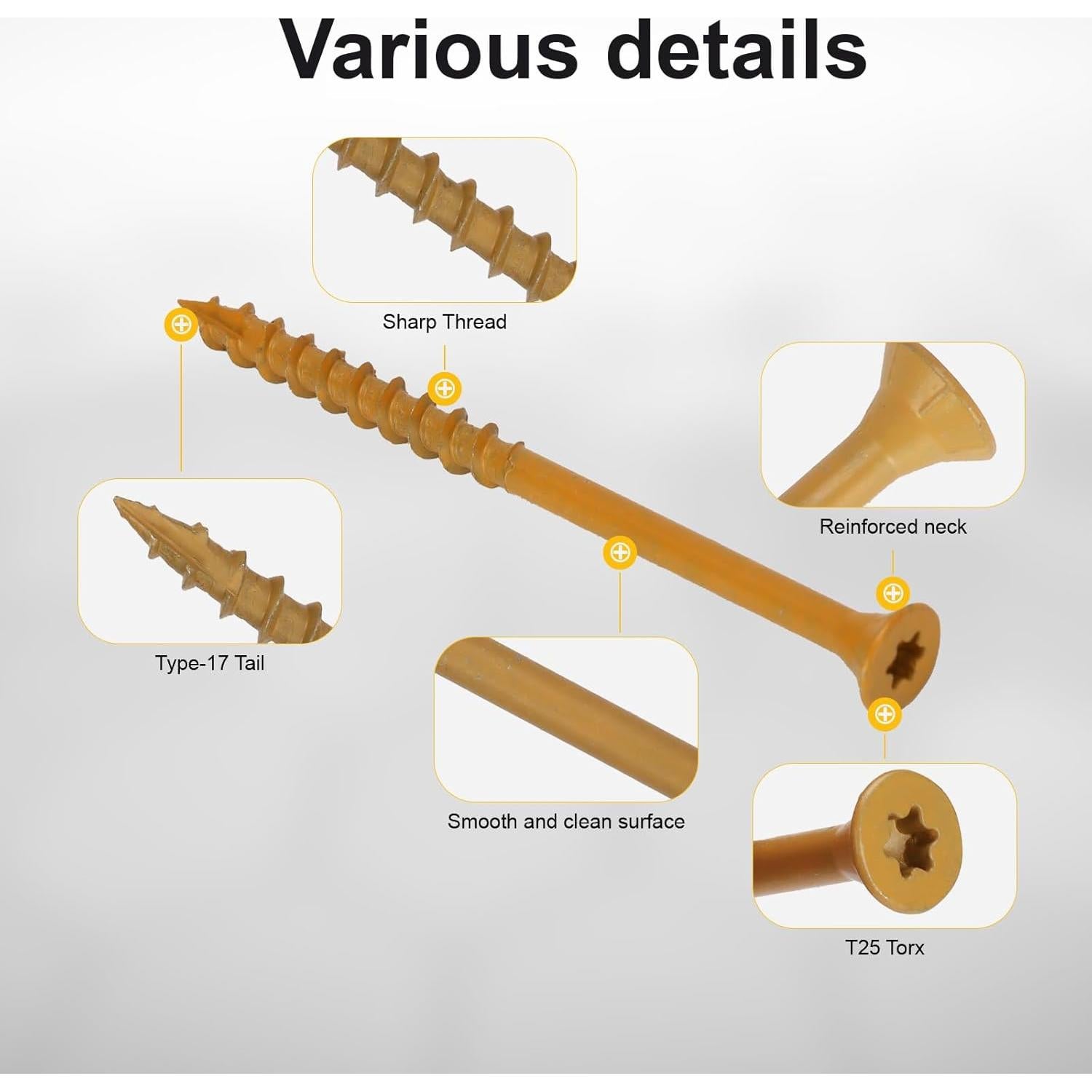 Tornillos para Deck Bobibbi #10 x 63.5 mm T25 Estrella Beige