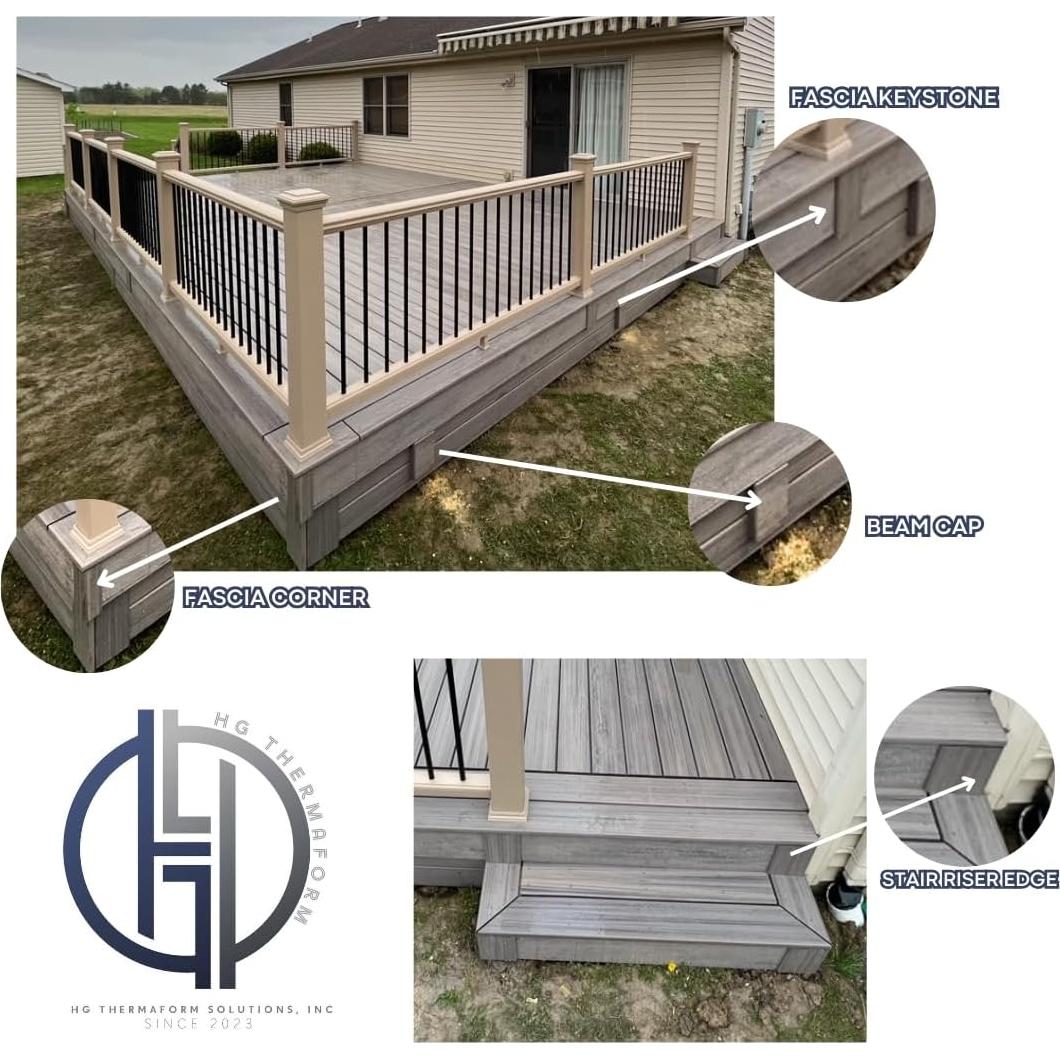 Fascia de Keystone HG Thermaform 30 cm Foggy Wharf para Decks