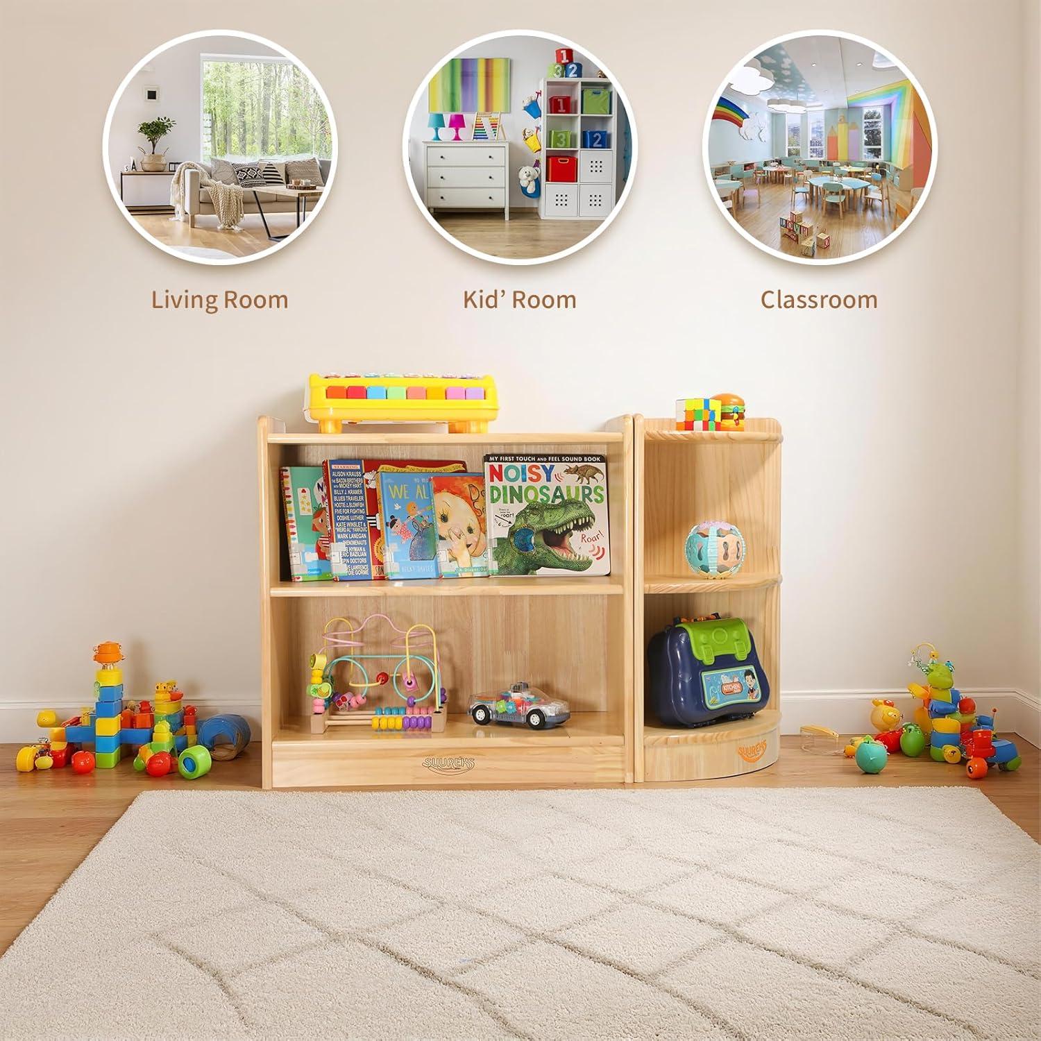 Estante Montessori Suureks de Esquina 2 Niveles Madera 60x28.5cm