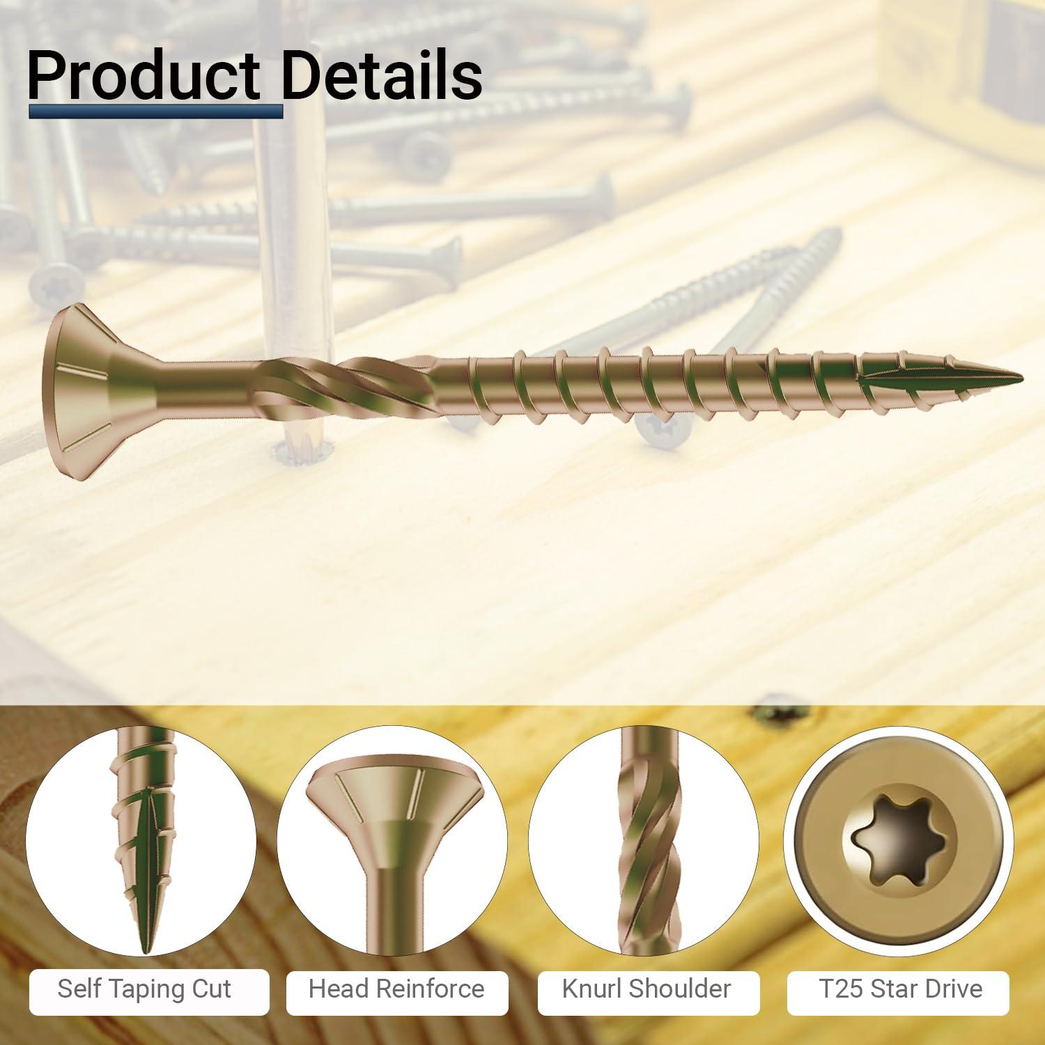 Tornillos para Deck #10 x 76mm Marrón Epóxico 2.27kg