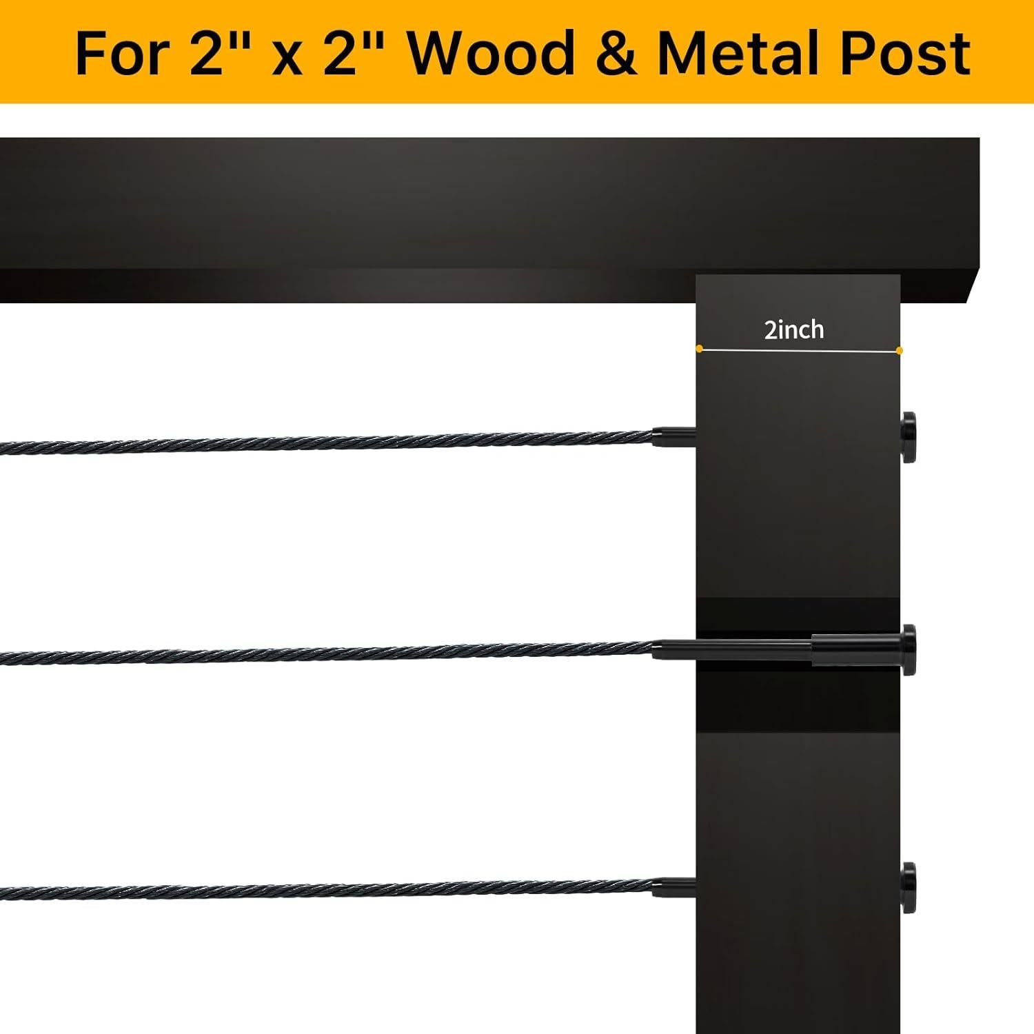 Kit de Barandilla de Cable Invisible UZE 50 Piezas Acero Inoxidable T316 Negro