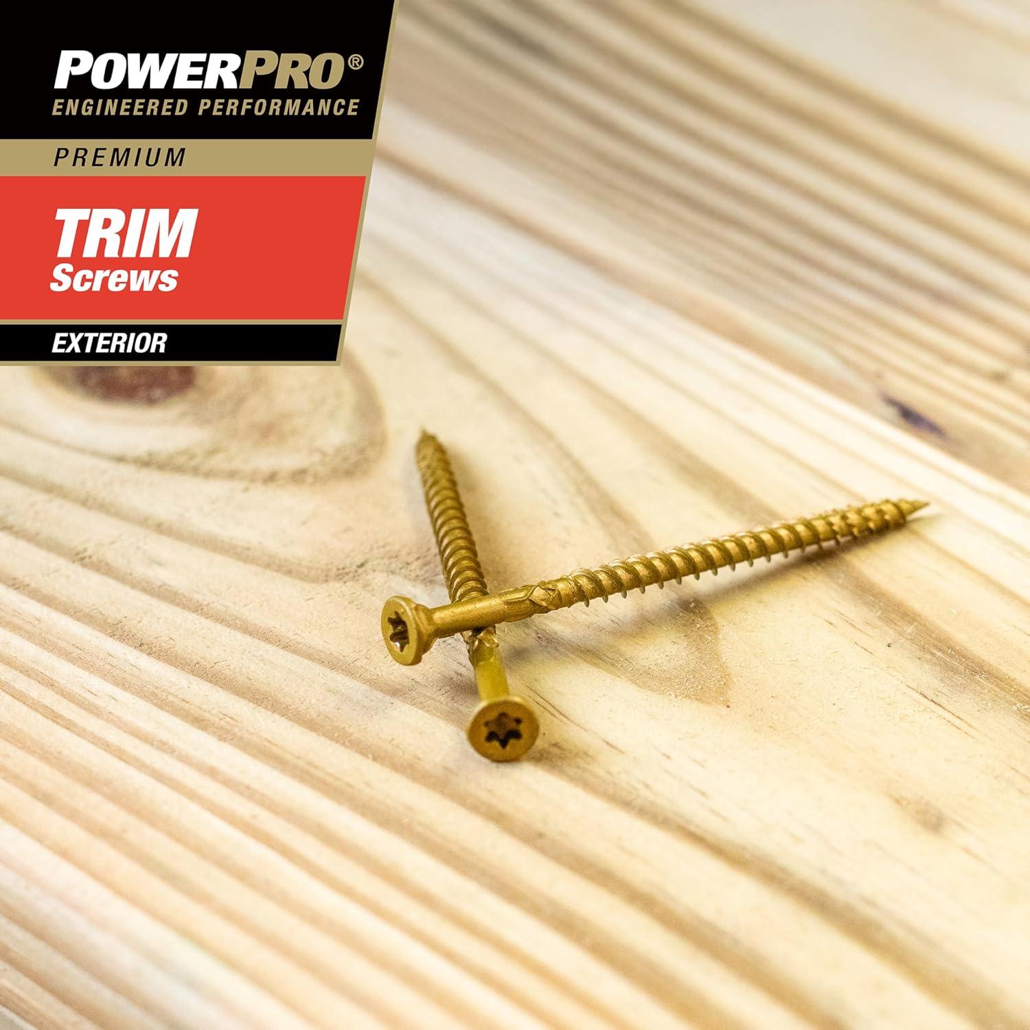 Tornillos de Madera Power Pro #9 x 10.16 cm, 64 pcs, Bronce