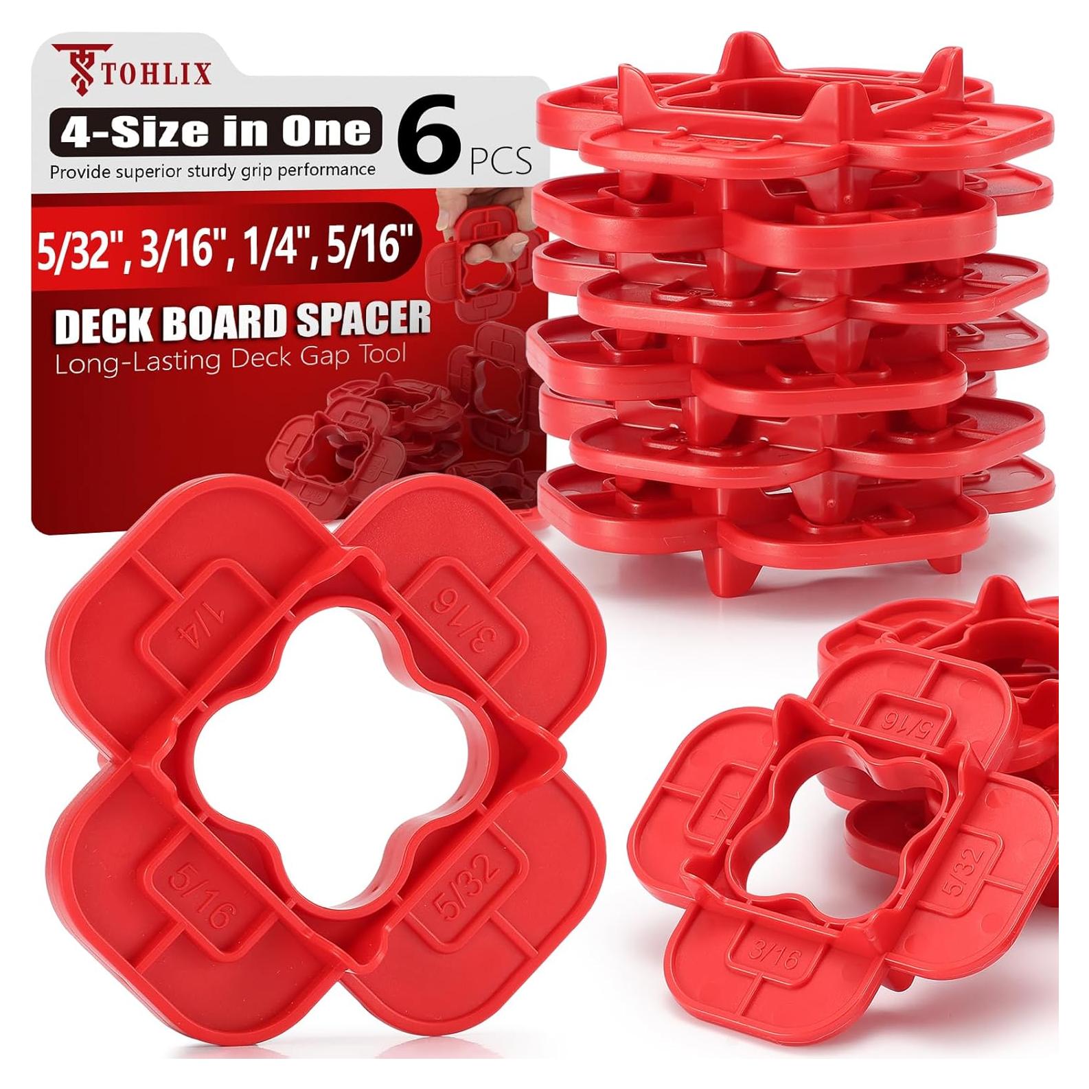 Espaciadores de Deck 4-en-1 TOHLIX - 6 Piezas Multi-Tamaño