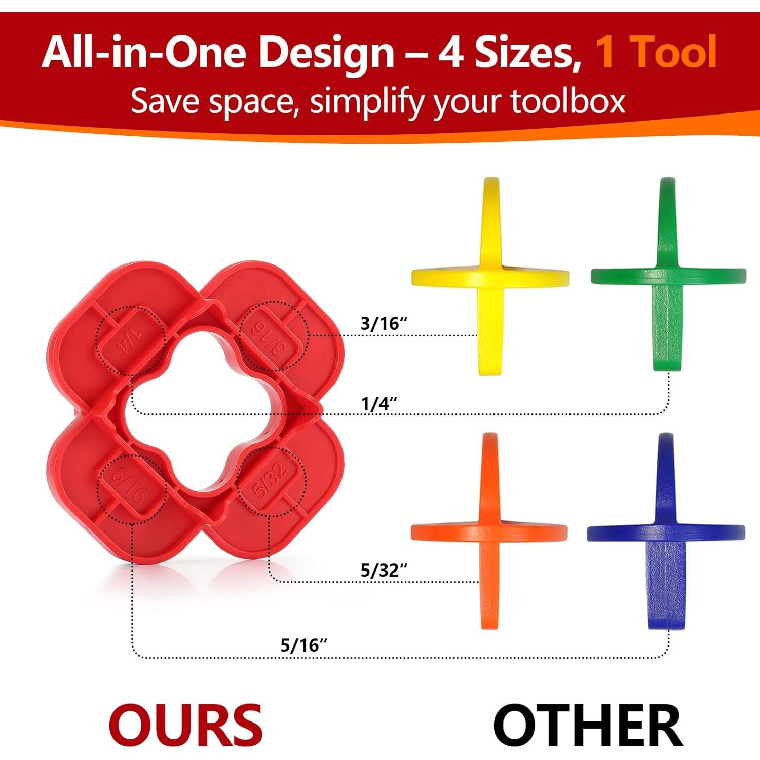 Espaciadores de Deck 4-en-1 TOHLIX - 6 Piezas Multi-Tamaño