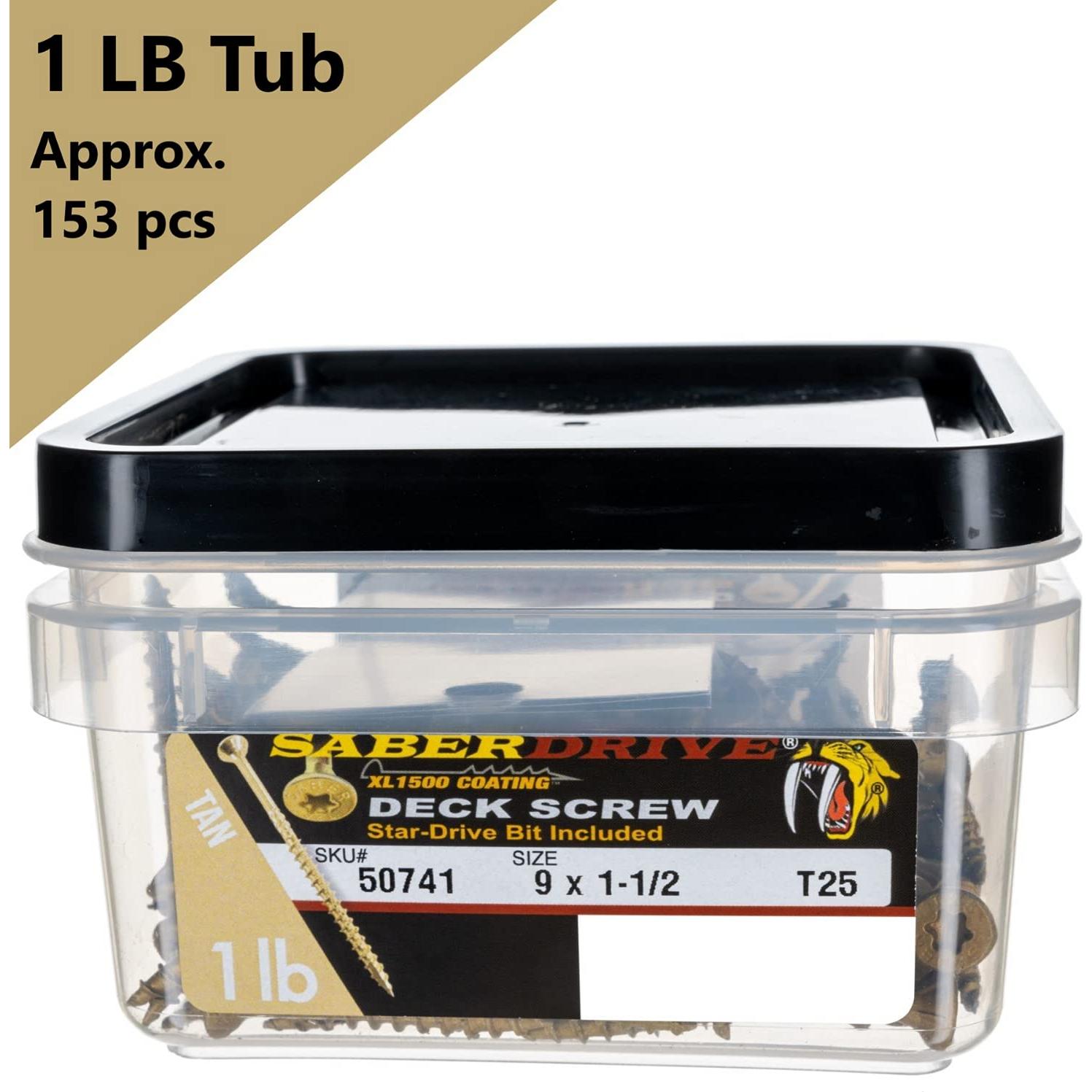 Tornillos para Deck SaberDrive #9 x 38mm Recubiertos XL1500 1LB