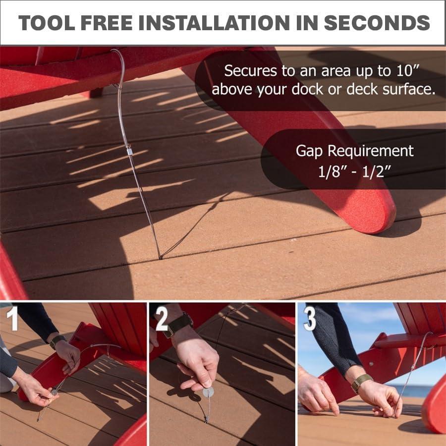 Ancla de Muebles de Exterior Dock Gorilla - Paquete de 2, Soporta 130 Kg