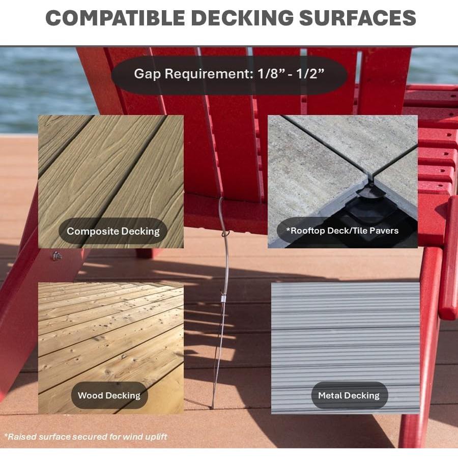 Ancla de Muebles de Exterior Dock Gorilla - Paquete de 2, Soporta 130 Kg