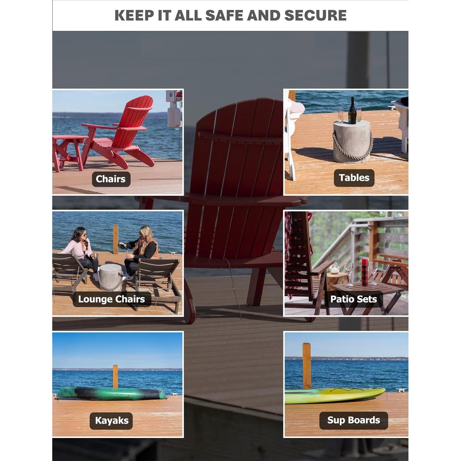 Ancla de Muebles de Exterior Dock Gorilla - Paquete de 2, Soporta 130 Kg