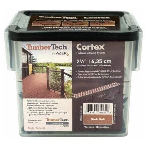 Fijaciones Ocultas Cortex TimberTech Roble Oscuro 100 m
