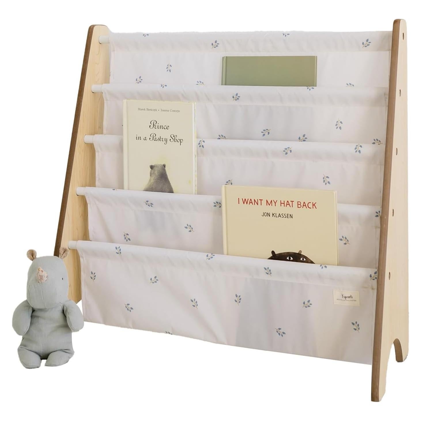 Estantería de Libros 3 Sprouts de Tela Reciclada 4 Niveles