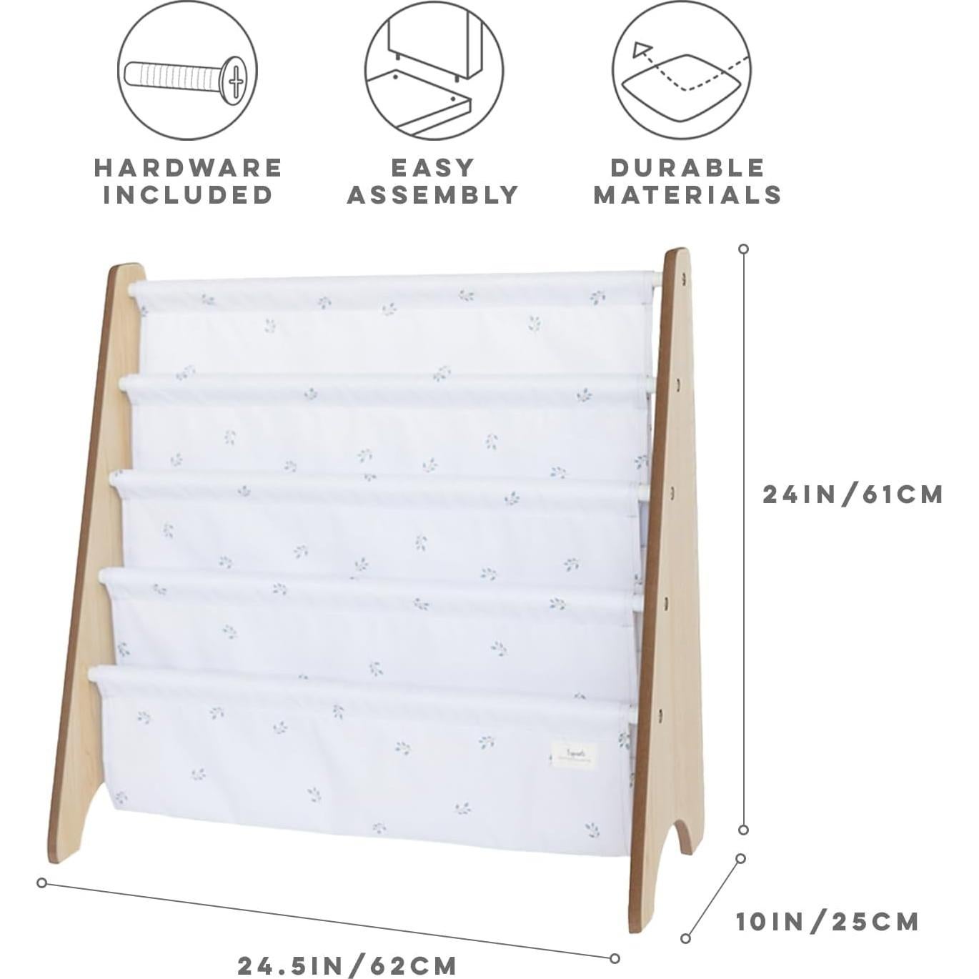 Estantería de Libros 3 Sprouts de Tela Reciclada 4 Niveles