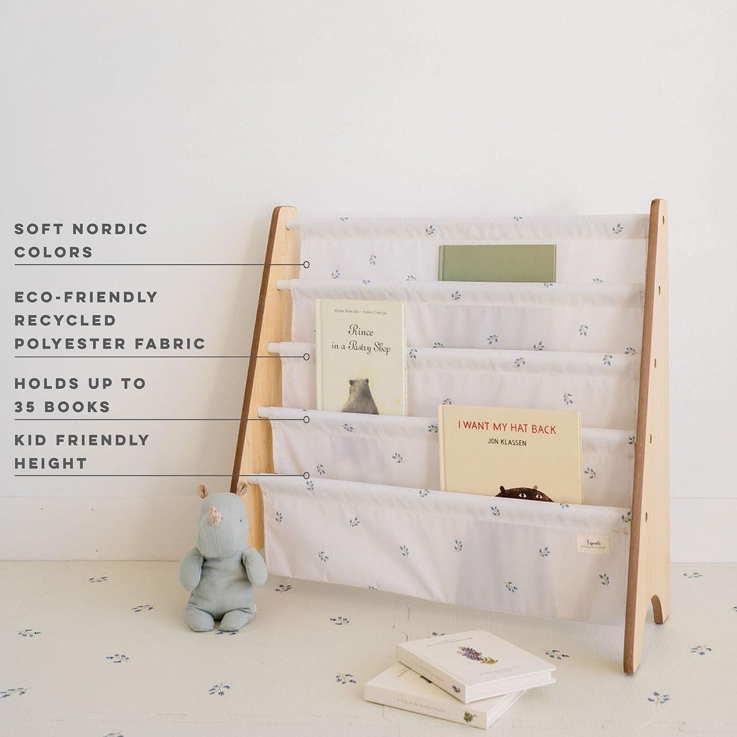 Estantería de Libros 3 Sprouts de Tela Reciclada 4 Niveles