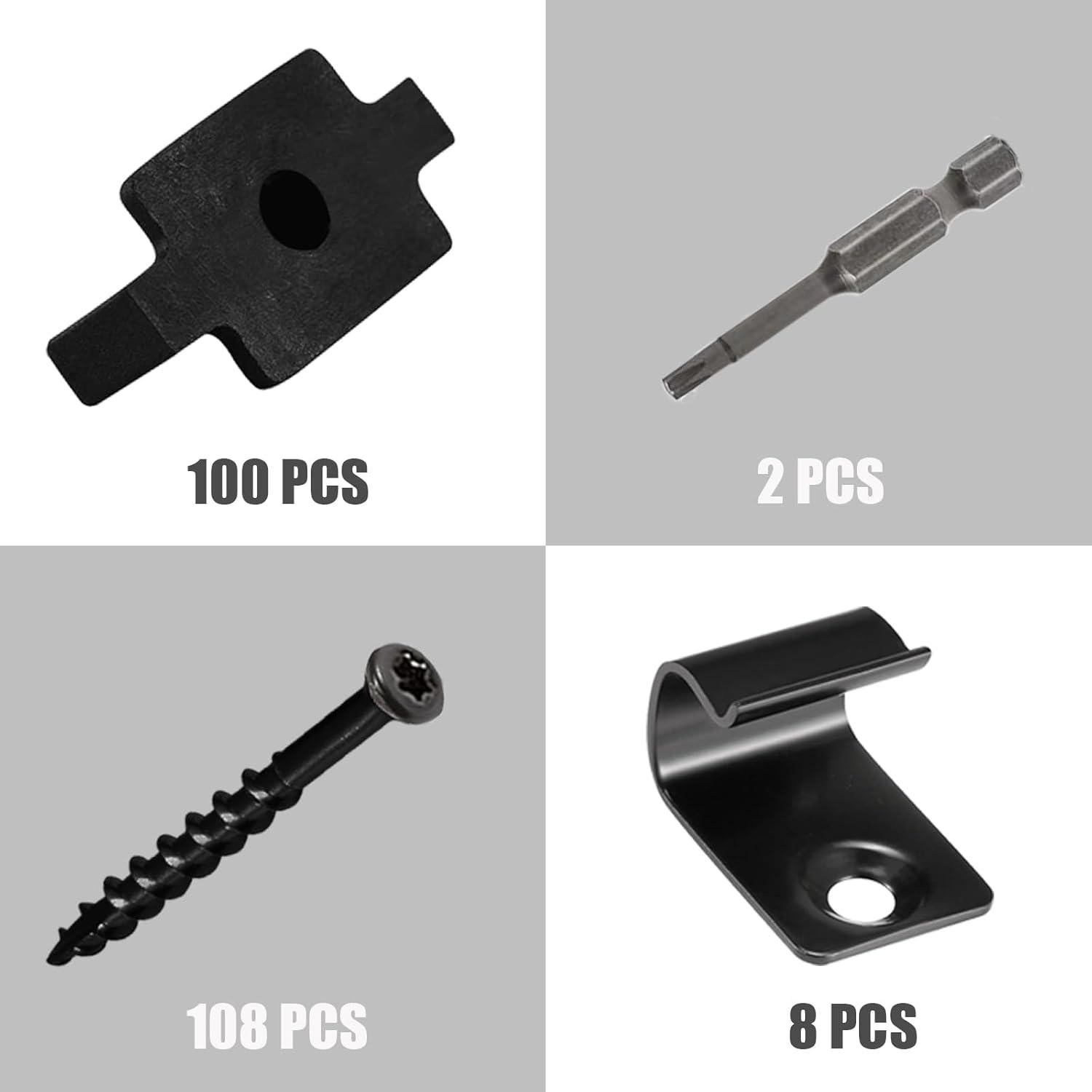 Clips de Sujetadores Ocultos TOL para Decking Compuesto 100 Piezas