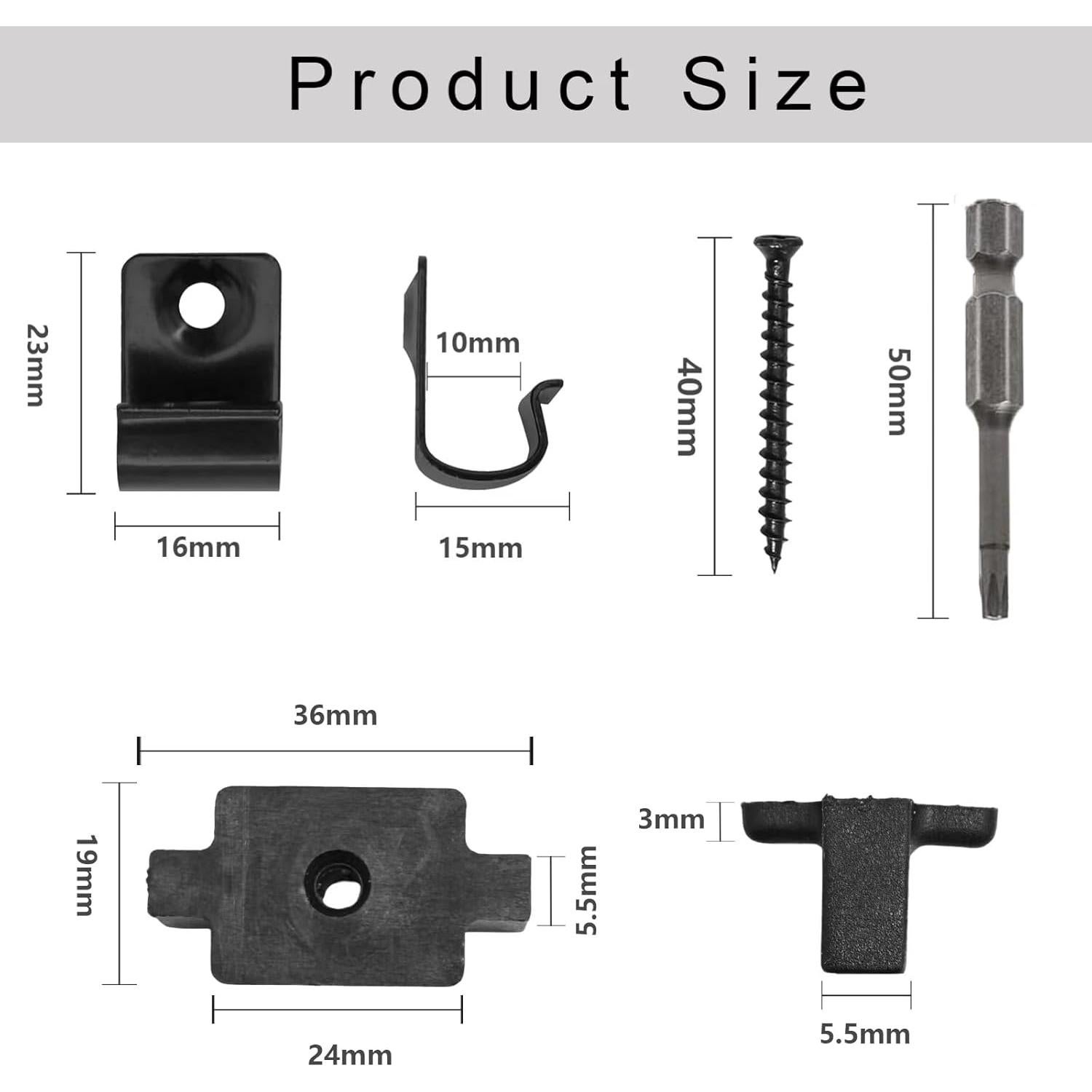 Clips de Sujetadores Ocultos TOL para Decking Compuesto 100 Piezas