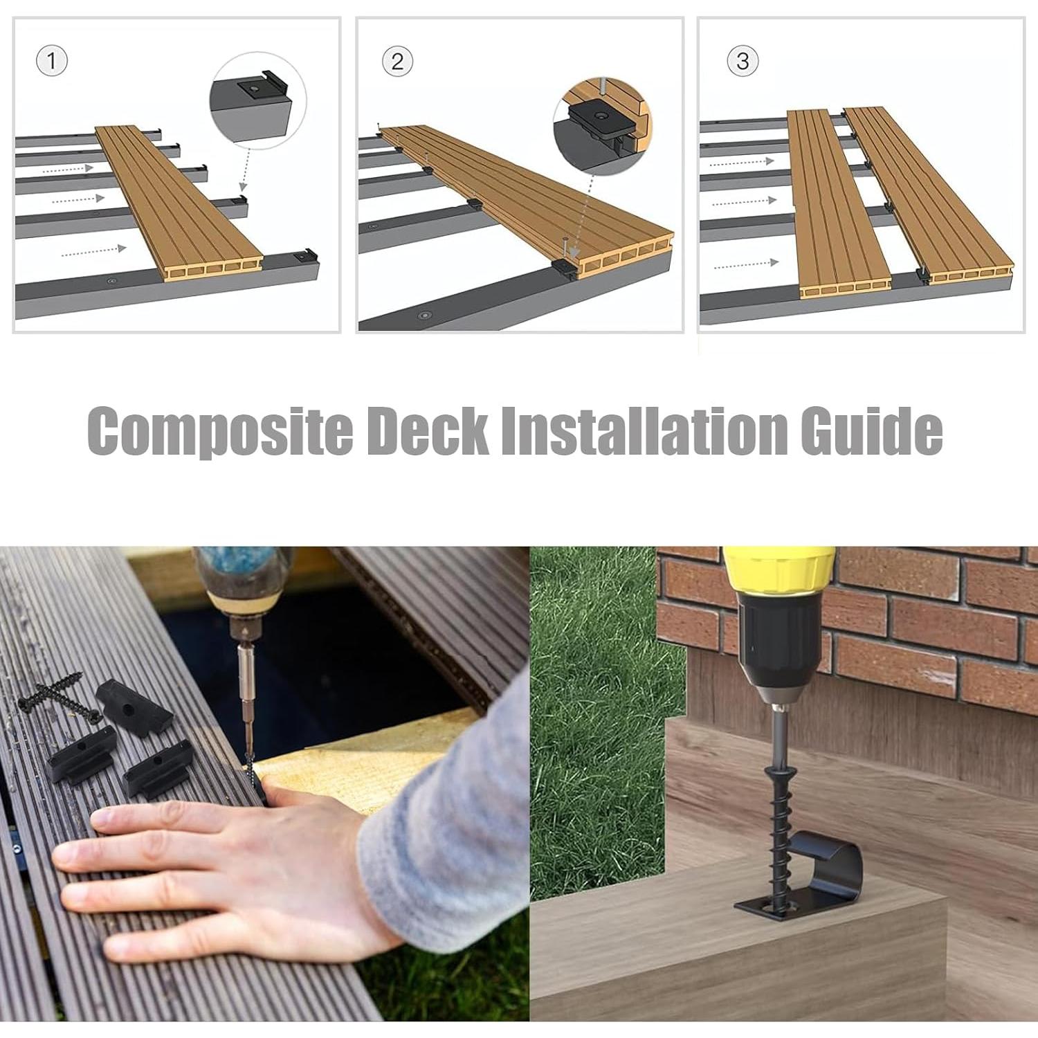 Clips de Sujetadores Ocultos TOL para Decking Compuesto 100 Piezas