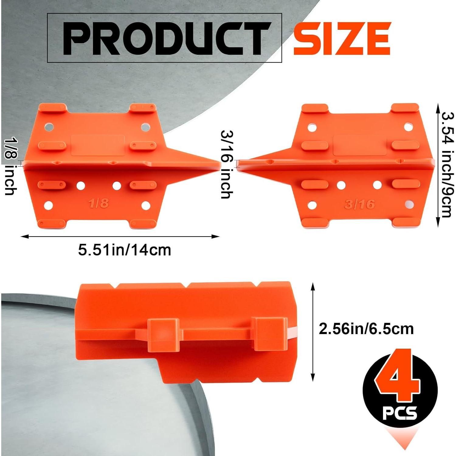 4 Espaciadores de Deck Naranja CroBlissful 1/8" y 3/16"