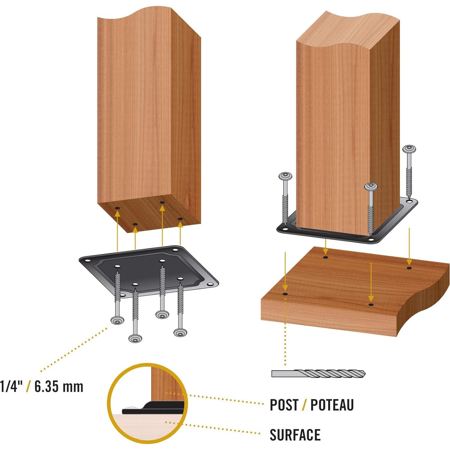 Conector de Placa para Poste de Madera Nuvo Iron WPCP4B 11.9cm