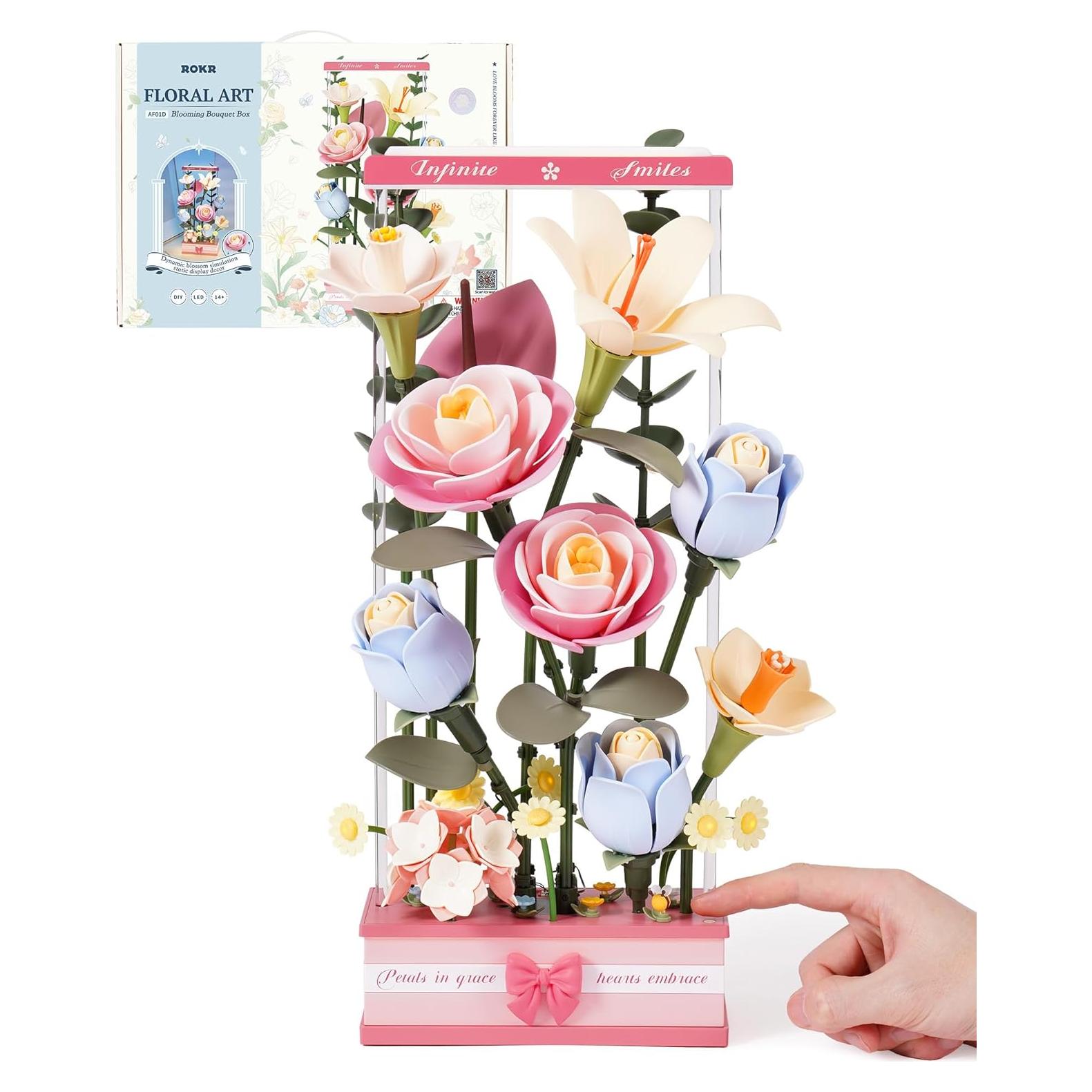 Rompecabezas 3D ROKR Flores DIY con Luz LED - 263 Piezas