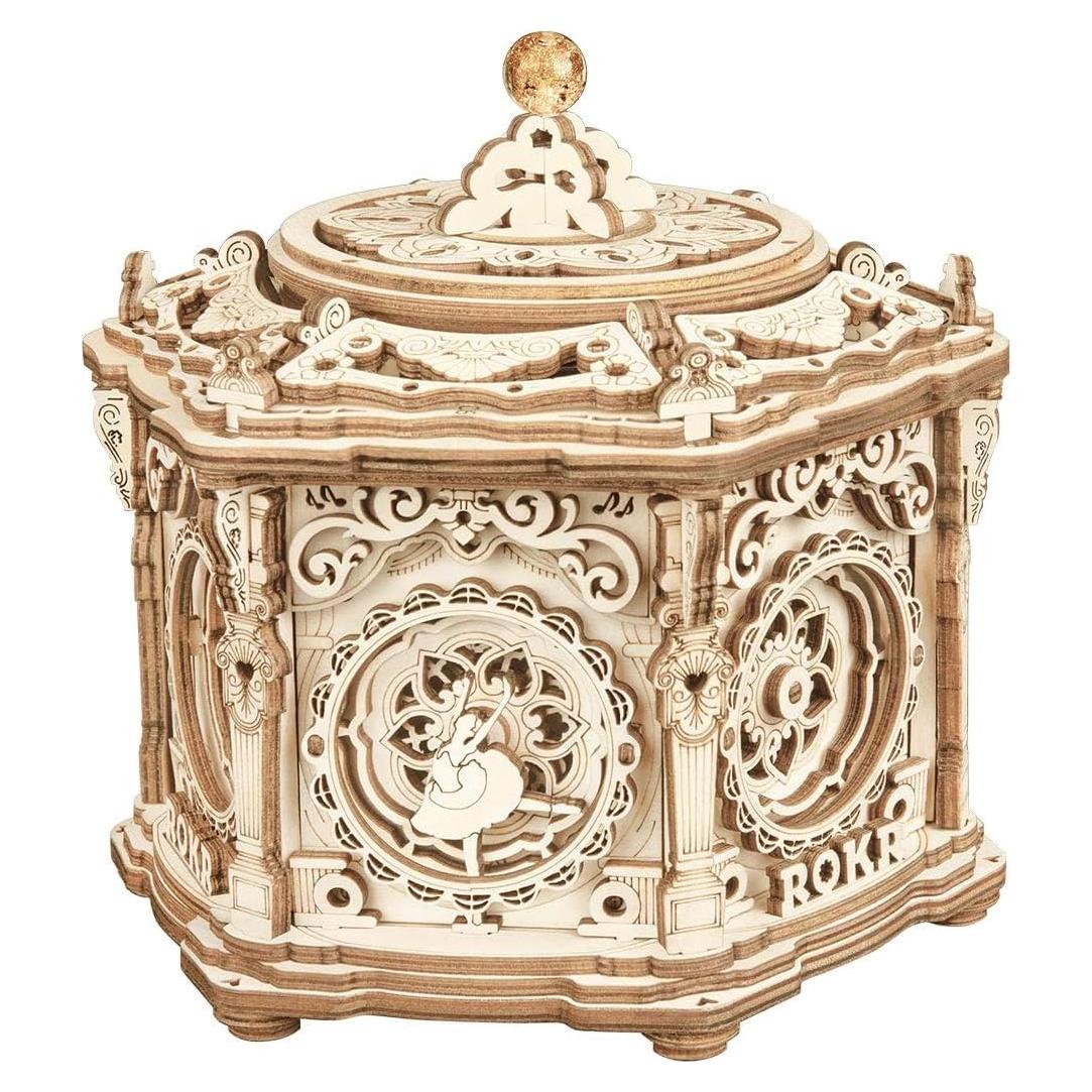 Caja de Música 3D ROKR de Madera, Rompecabezas DIY Vintage