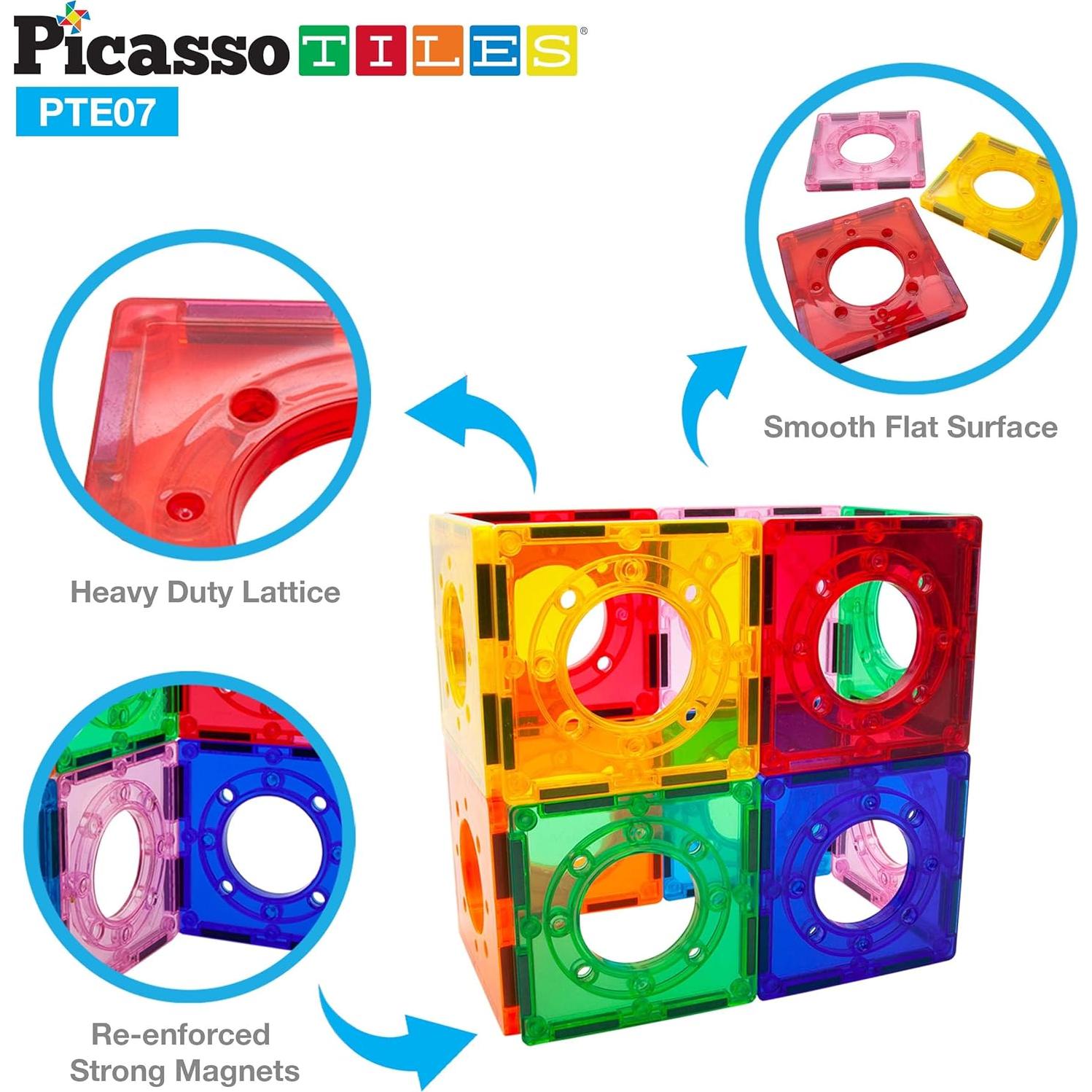PicassoTiles Azulejos Magnéticos 12 Piezas Juguete Educativo 3+