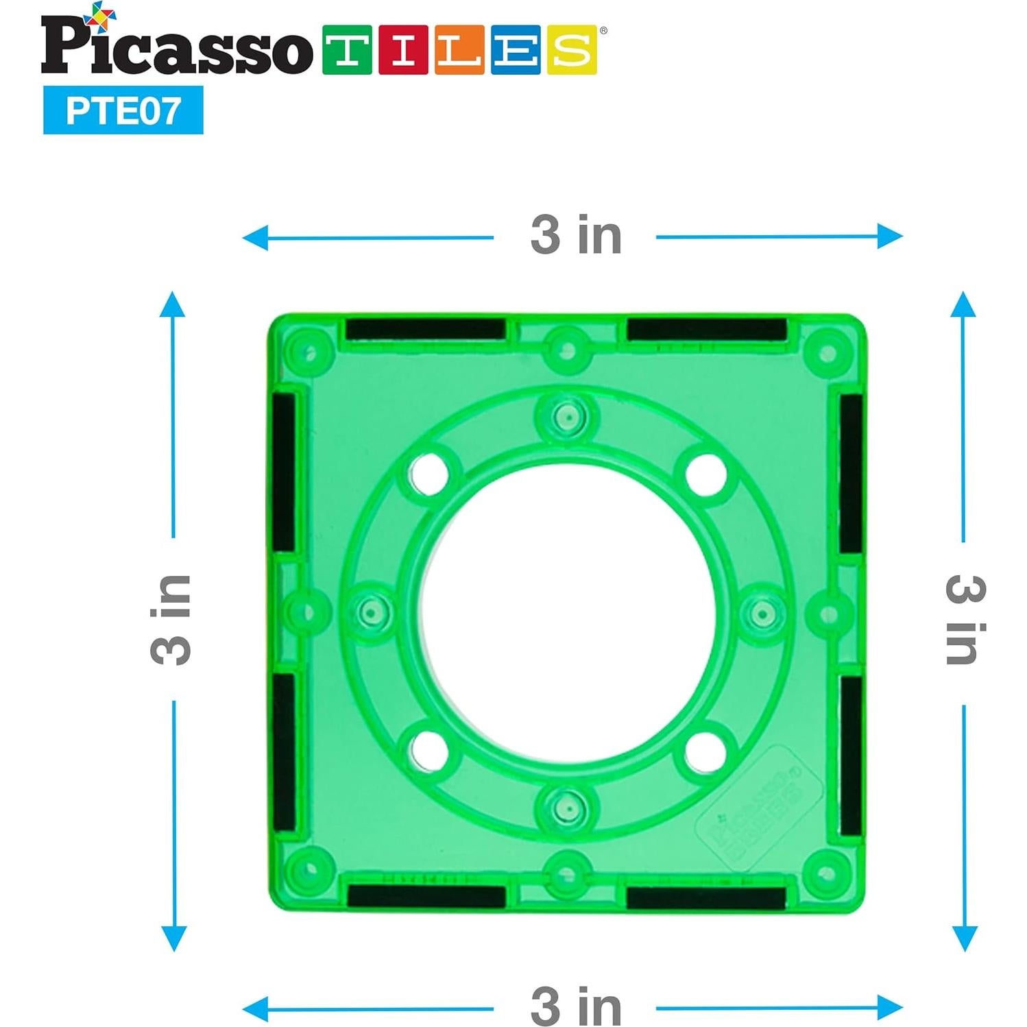 PicassoTiles Azulejos Magnéticos 12 Piezas Juguete Educativo 3+