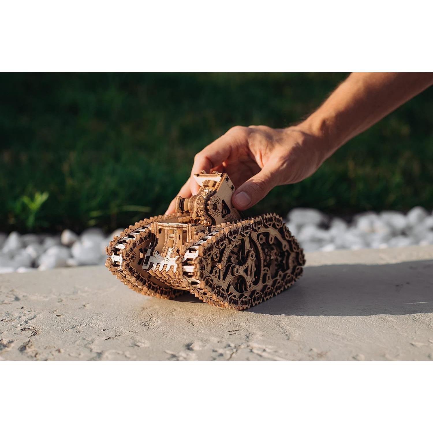 Tanque de Vapor Wood Trick 3D Rompecabezas Mecánico DIY