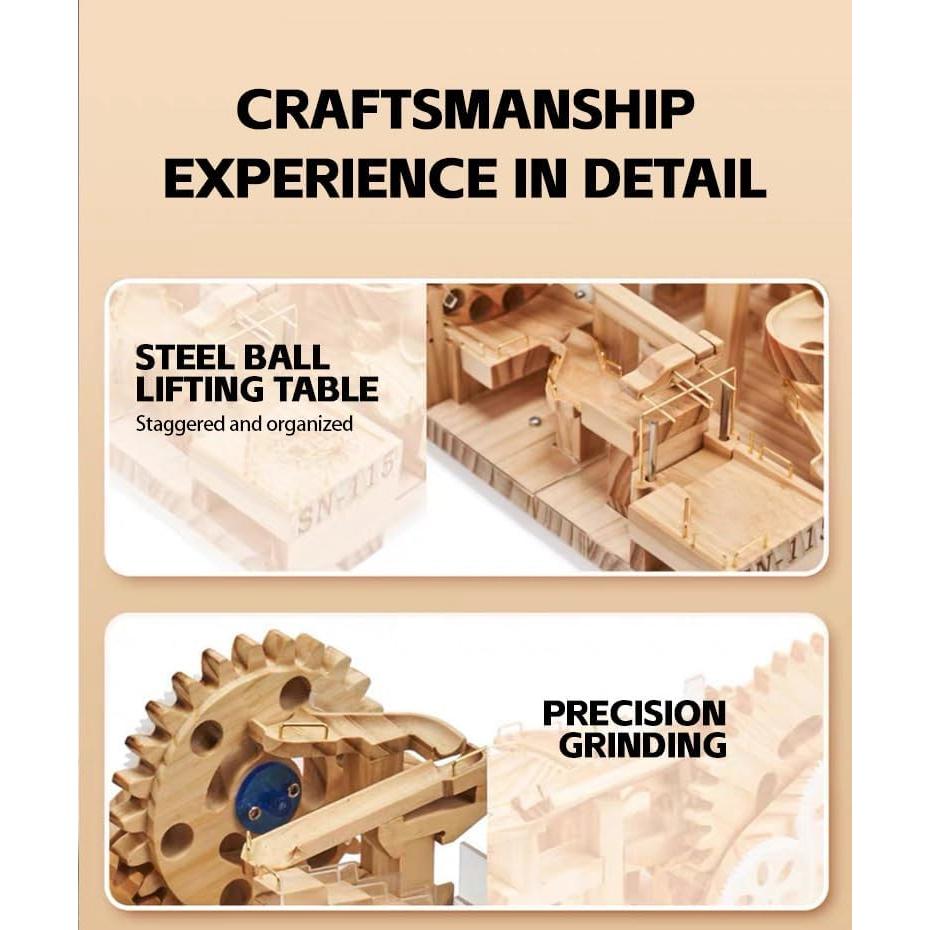 Rompecabezas 3D de Madera Aetheria Carrera de Canicas Mecánica