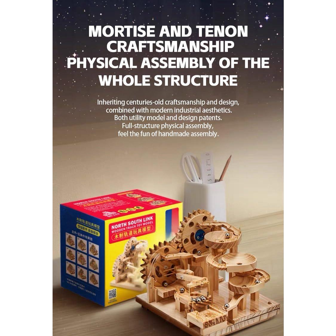 Rompecabezas 3D de Madera Aetheria Carrera de Canicas Mecánica