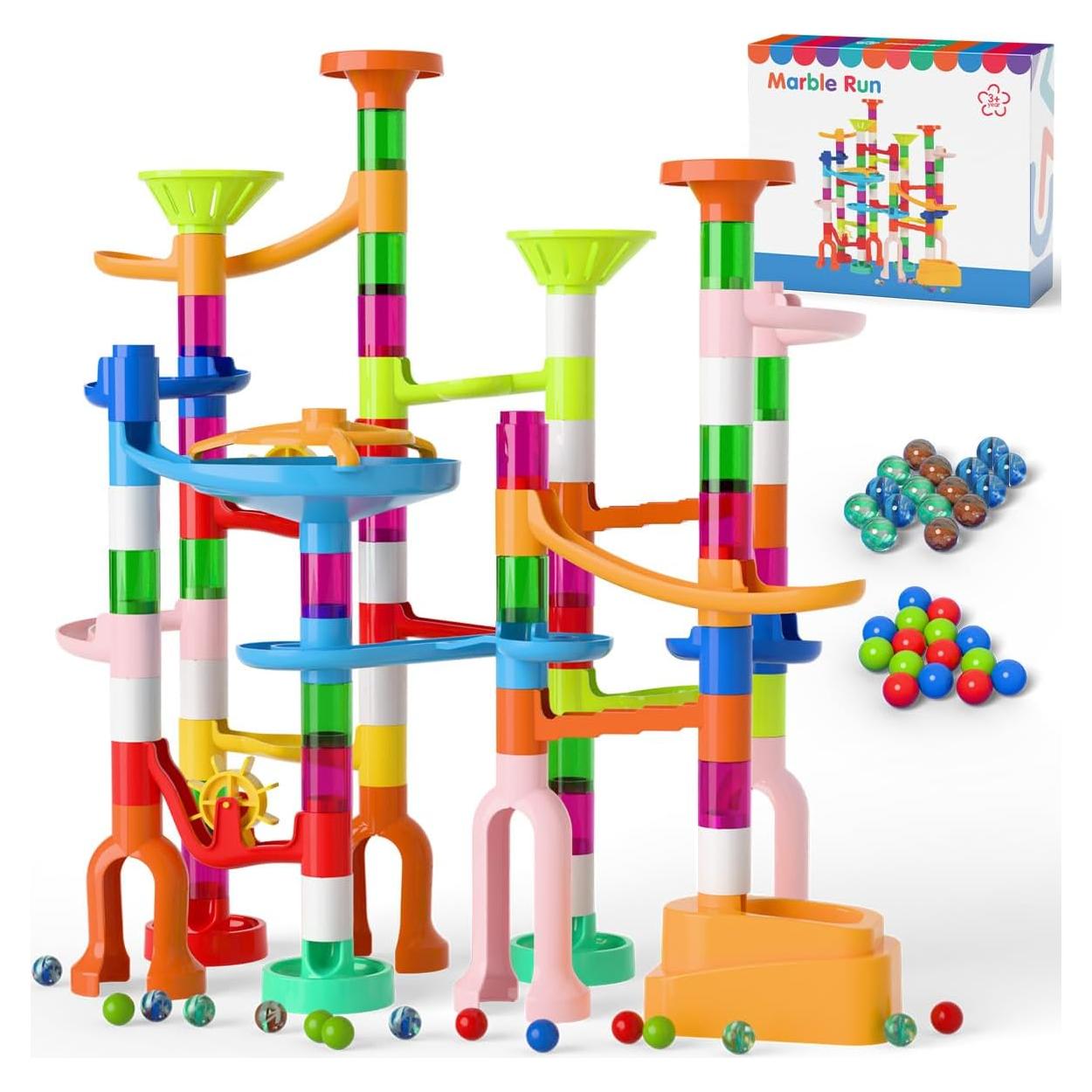 Juego de Canicas de Mármol 135 Piezas - Kit de Construcción STEM