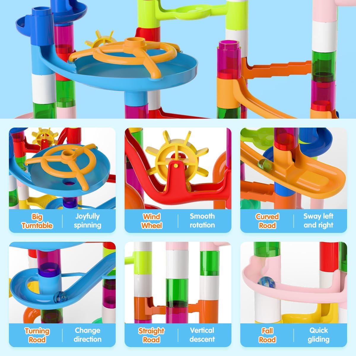 Juego de Canicas de Mármol 135 Piezas - Kit de Construcción STEM