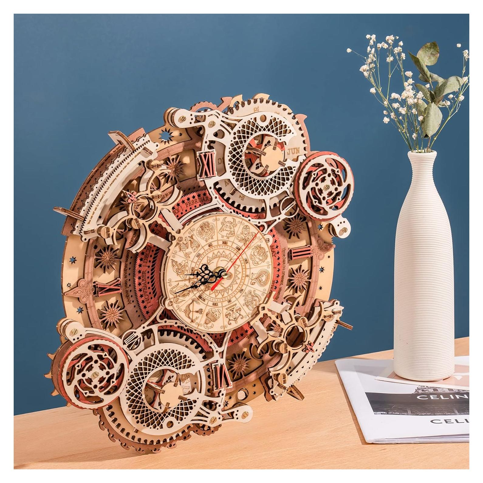 Rompecabezas 3D de Madera ROBOTIME Reloj Steampunk 33.5x29.5cm