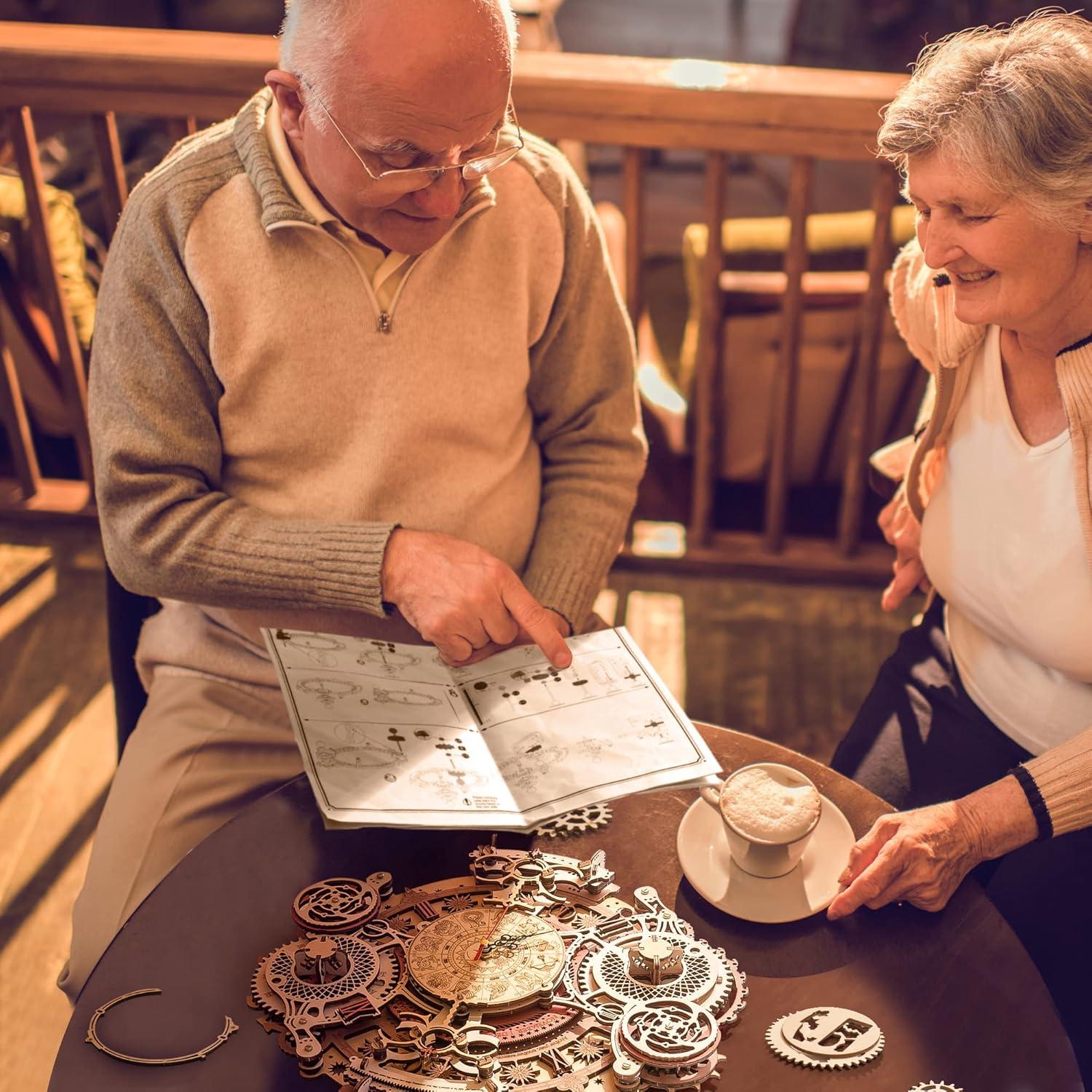 Rompecabezas 3D de Madera ROBOTIME Reloj Steampunk 33.5x29.5cm