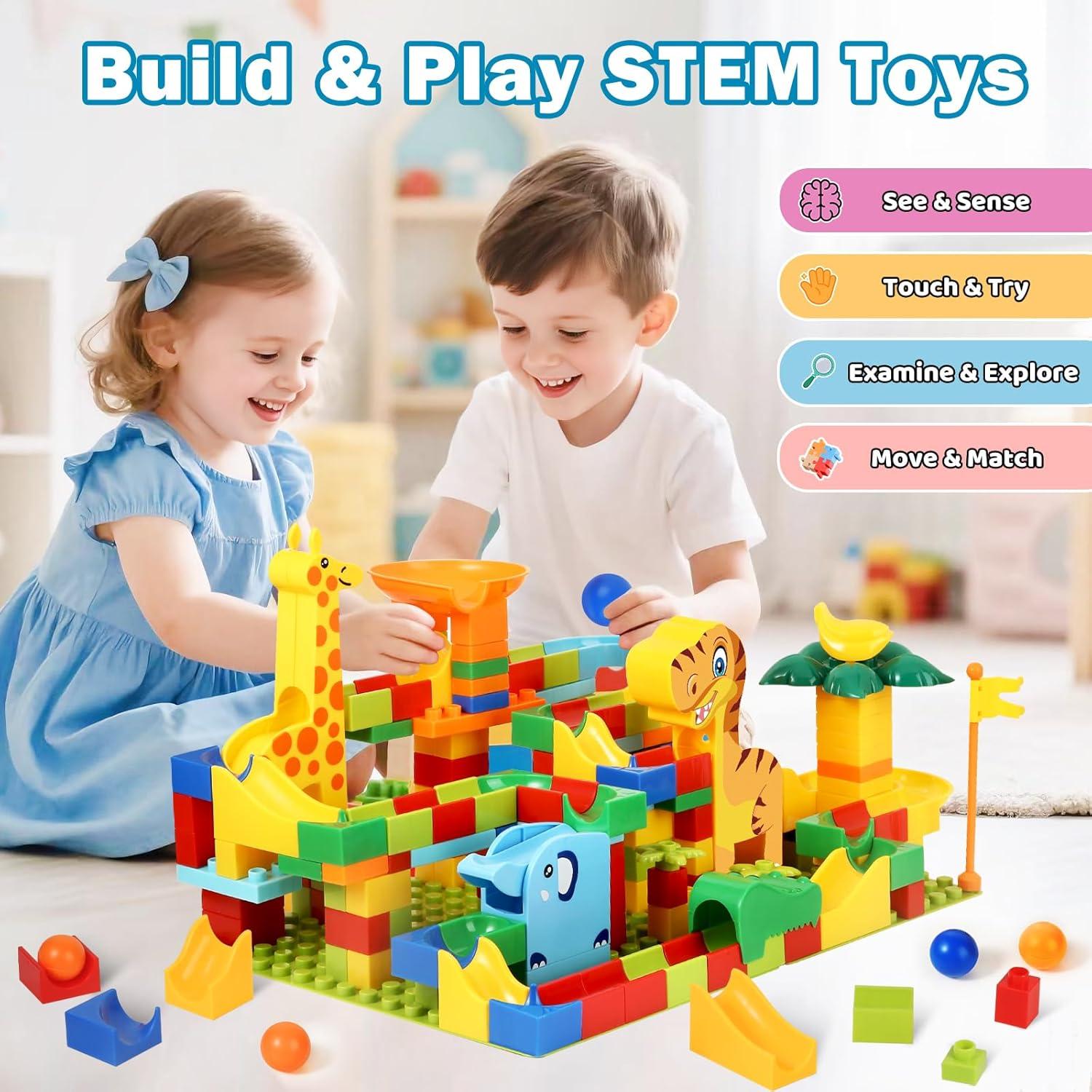 Carrera de Canicas Dinosaurio MOONTOY 200 Piezas Juguete Educativo