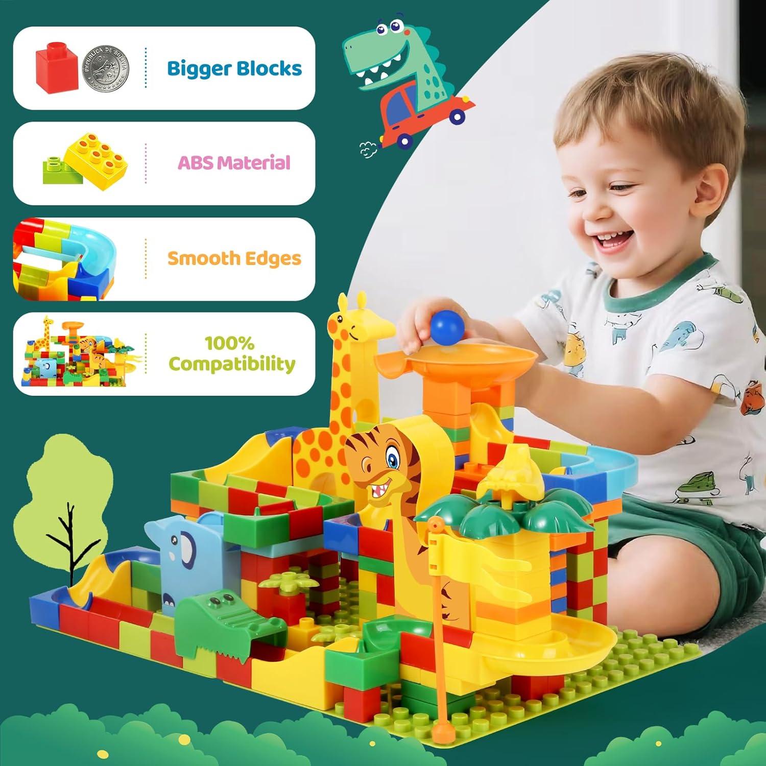 Carrera de Canicas Dinosaurio MOONTOY 200 Piezas Juguete Educativo