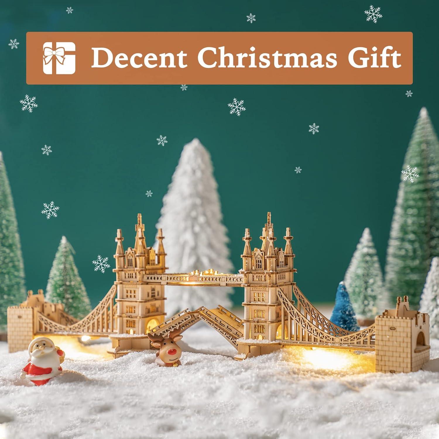 Kit Puzzle 3D Robotime Puente de la Torre con Luz LED