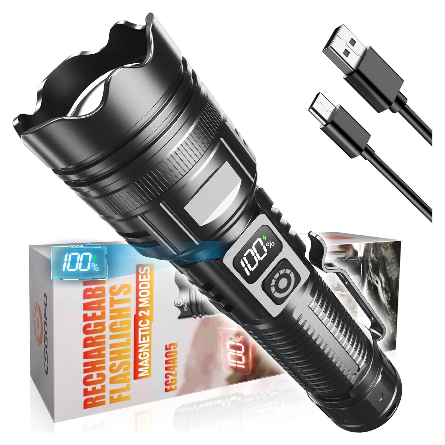 Linterna LED Recargable ESGOFO EG24A05 2000 Lúmenes USB C