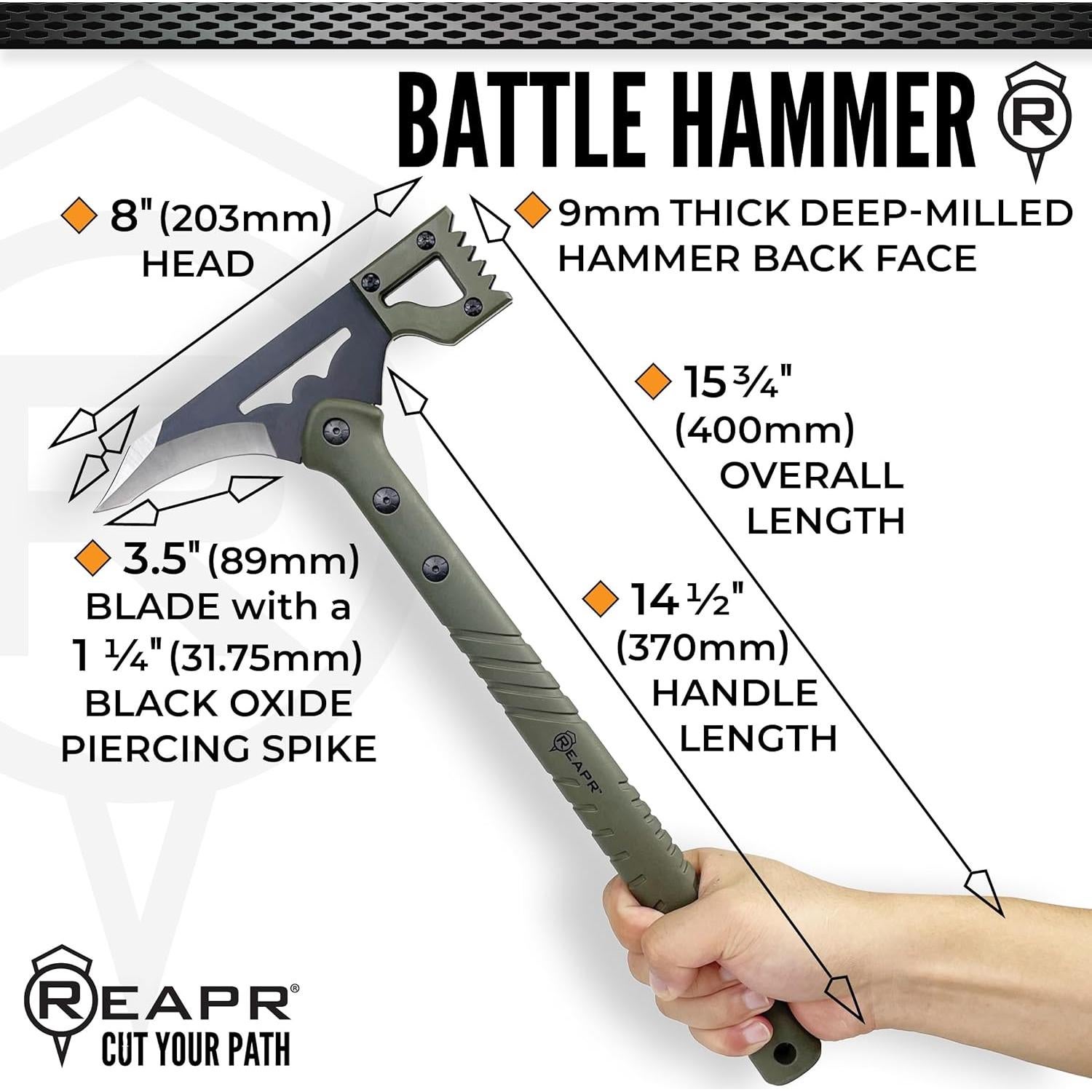 Martillo de Batalla Reapr 39.4 cm con Cuchilla de 3.2 cm y Funda