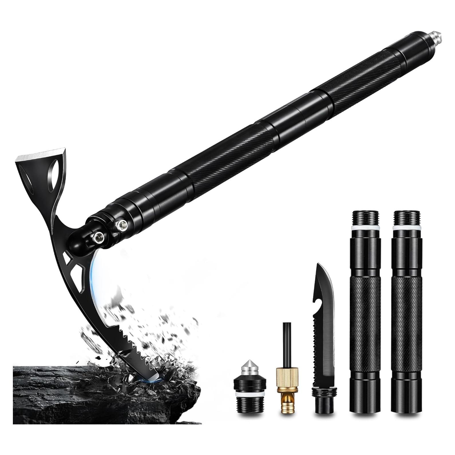 Pico Plegable 8 en 1 FUSIONKEI con Azada y Cuchillo de Supervivencia